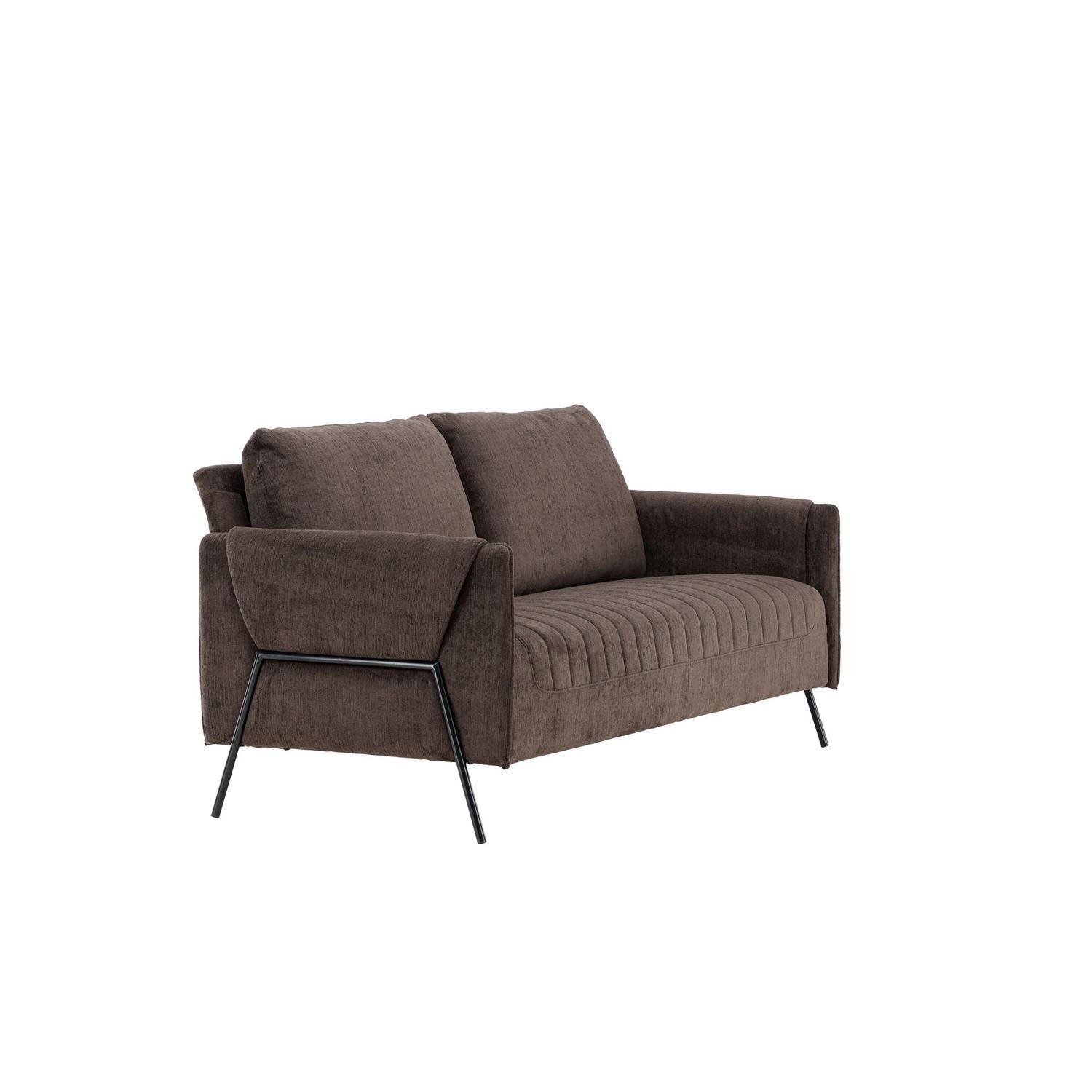 2-Sitzer Sofa Indigo - Dunkelbraun-2-Sitzer Sofa-Venture Home-le canapé