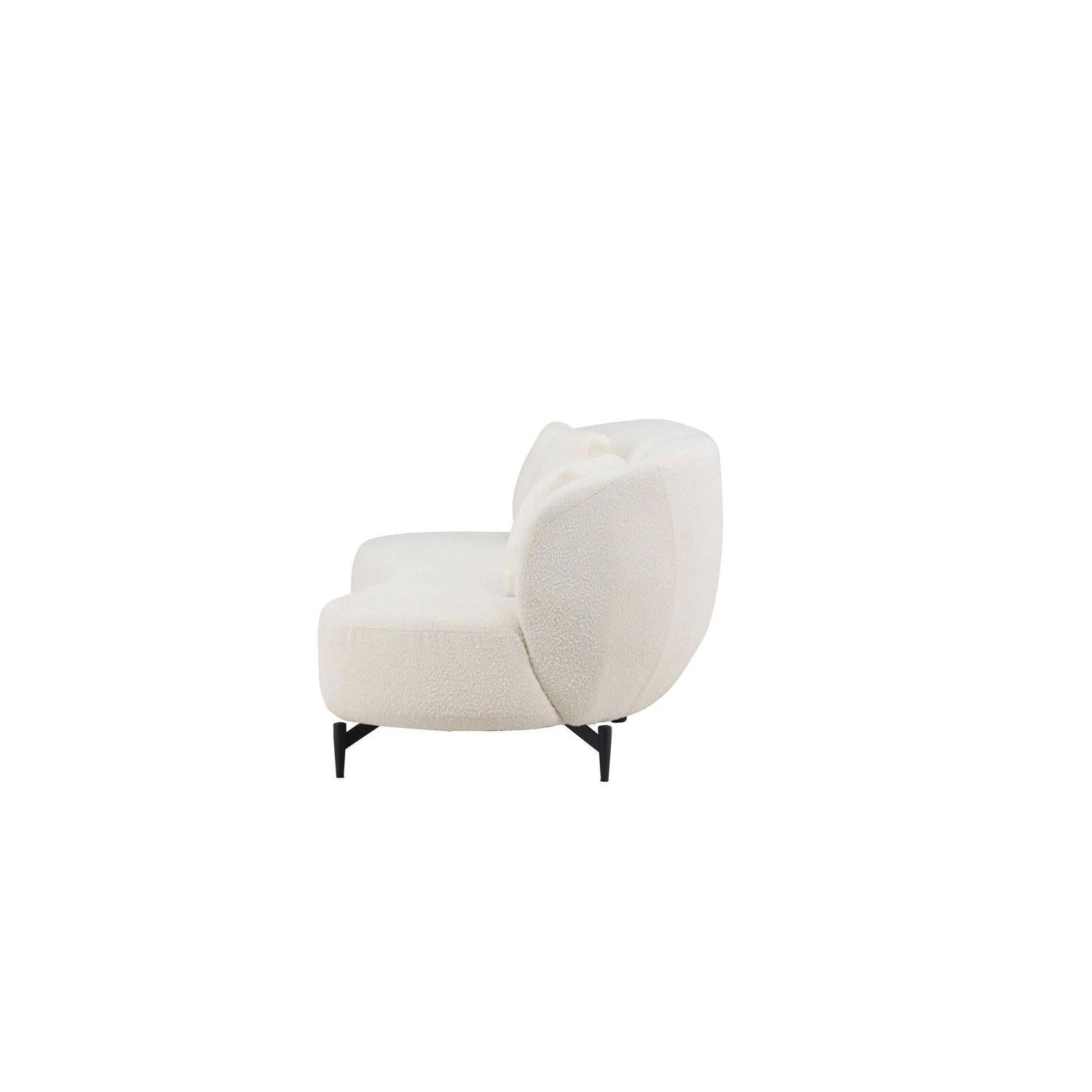 2-Sitzer Sofa Luna aus Teddy Bouclé - Weiß-2-Sitzer Sofas-Venture Home-le canapé