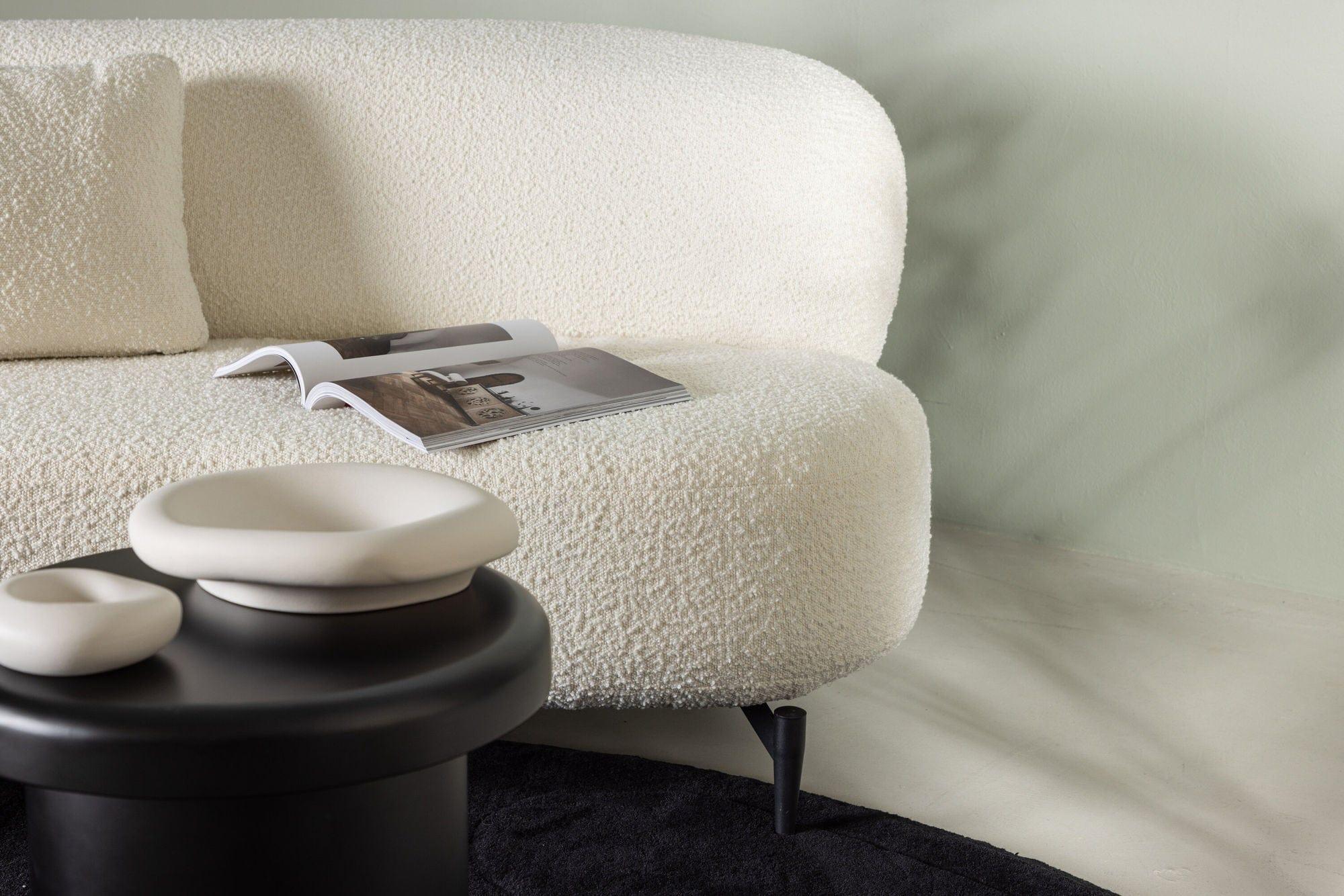 2-Sitzer Sofa Luna aus Teddy Bouclé - Weiß-2-Sitzer Sofas-Venture Home-le canapé