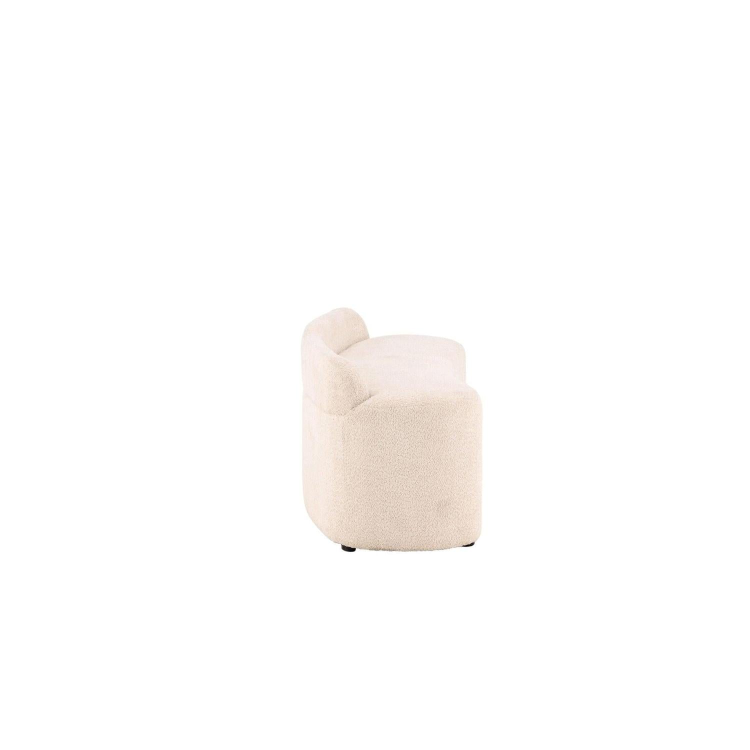 2-Sitzer Sofa Pocatello aus Teddy- Bouclé - Weiß-2-Sitzer Sofa-Venture Home-Weiß-le canapé
