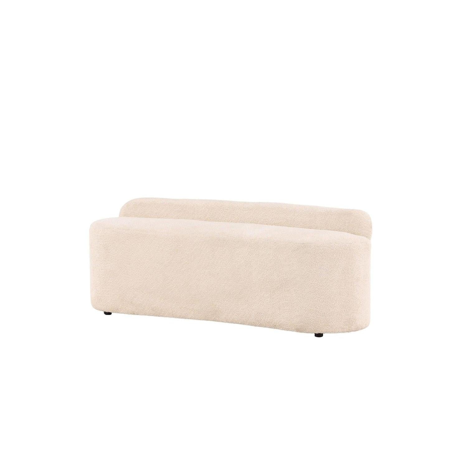 2-Sitzer Sofa Pocatello aus Teddy- Bouclé - Weiß-2-Sitzer Sofa-Venture Home-Weiß-le canapé