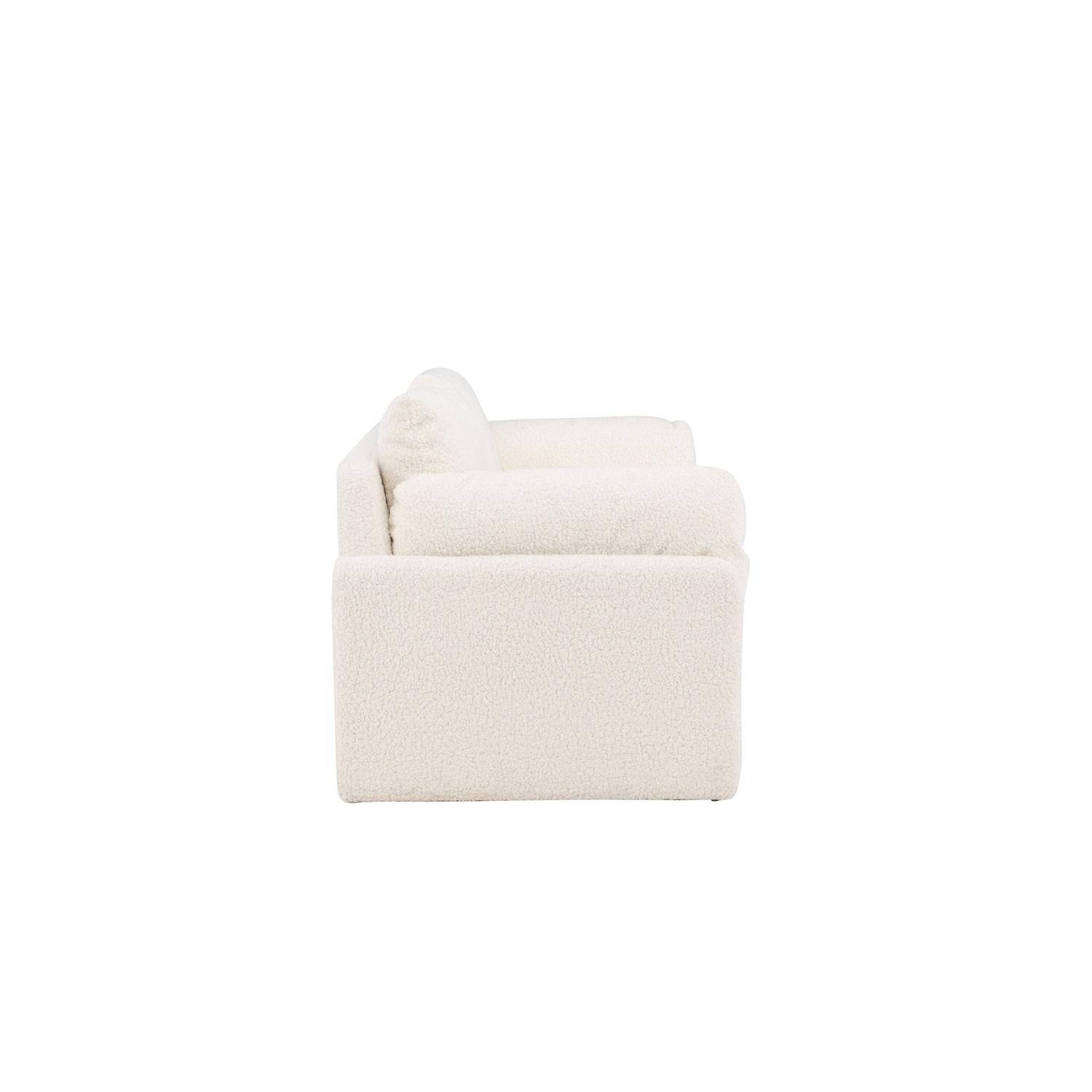2-Sitzer Sofa Vindel aus Teddy Bouclé - Weiß-2-Sitzer Sofas-Venture Home-le canapé