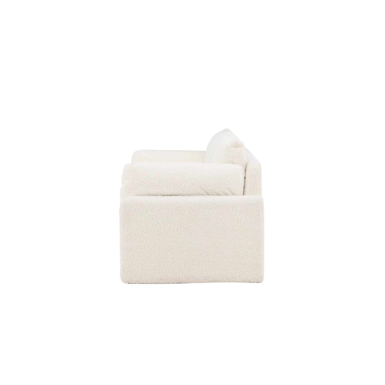 2-Sitzer Sofa Vindel aus Teddy Bouclé - Weiß-2-Sitzer Sofas-Venture Home-le canapé