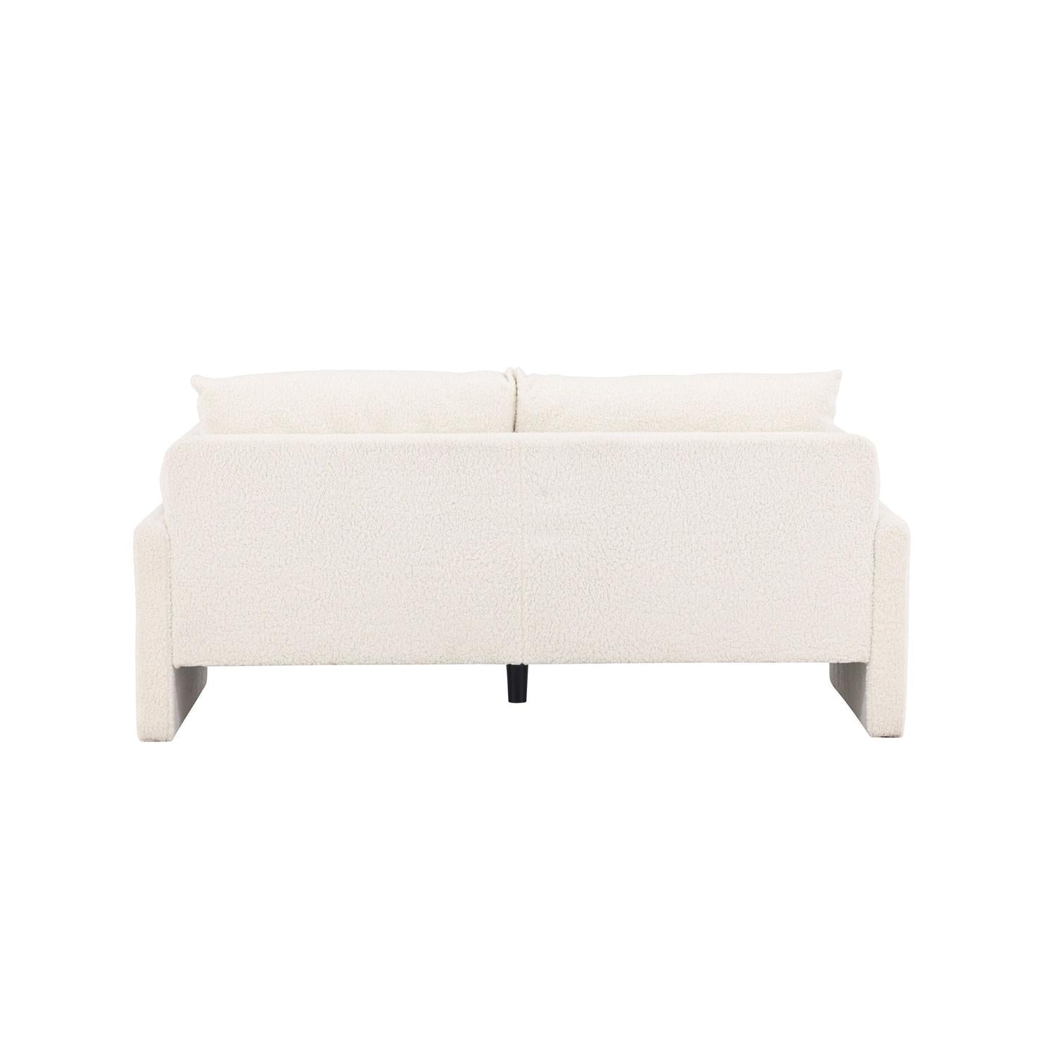 2-Sitzer Sofa Vindel aus Teddy Bouclé - Weiß-2-Sitzer Sofas-Venture Home-le canapé