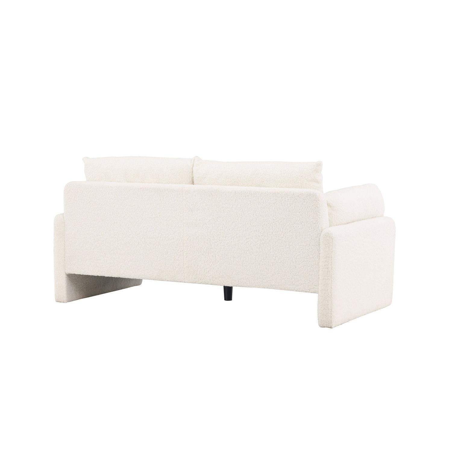 2-Sitzer Sofa Vindel aus Teddy Bouclé - Weiß-2-Sitzer Sofas-Venture Home-le canapé
