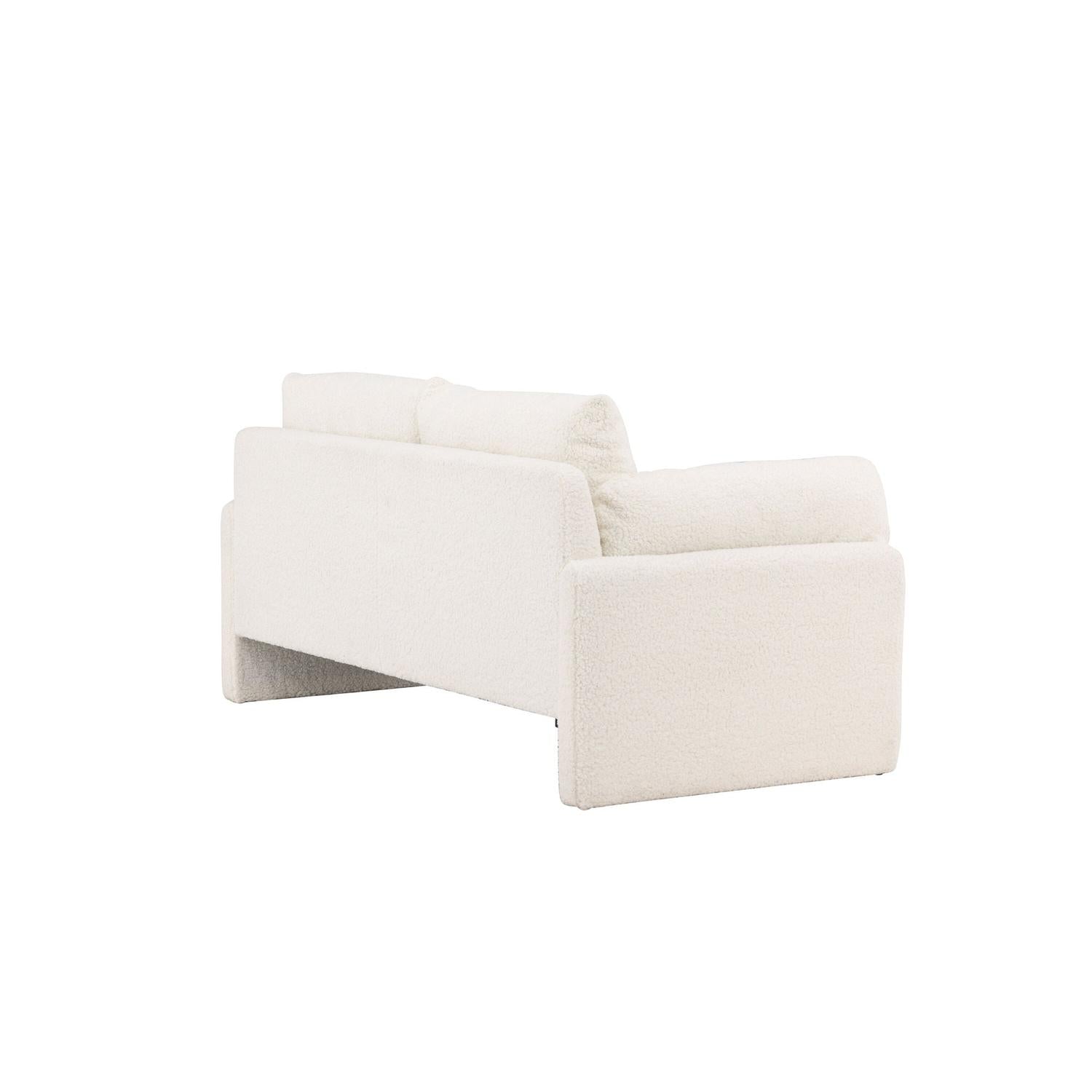2-Sitzer Sofa Vindel aus Teddy Bouclé - Weiß-2-Sitzer Sofas-Venture Home-le canapé
