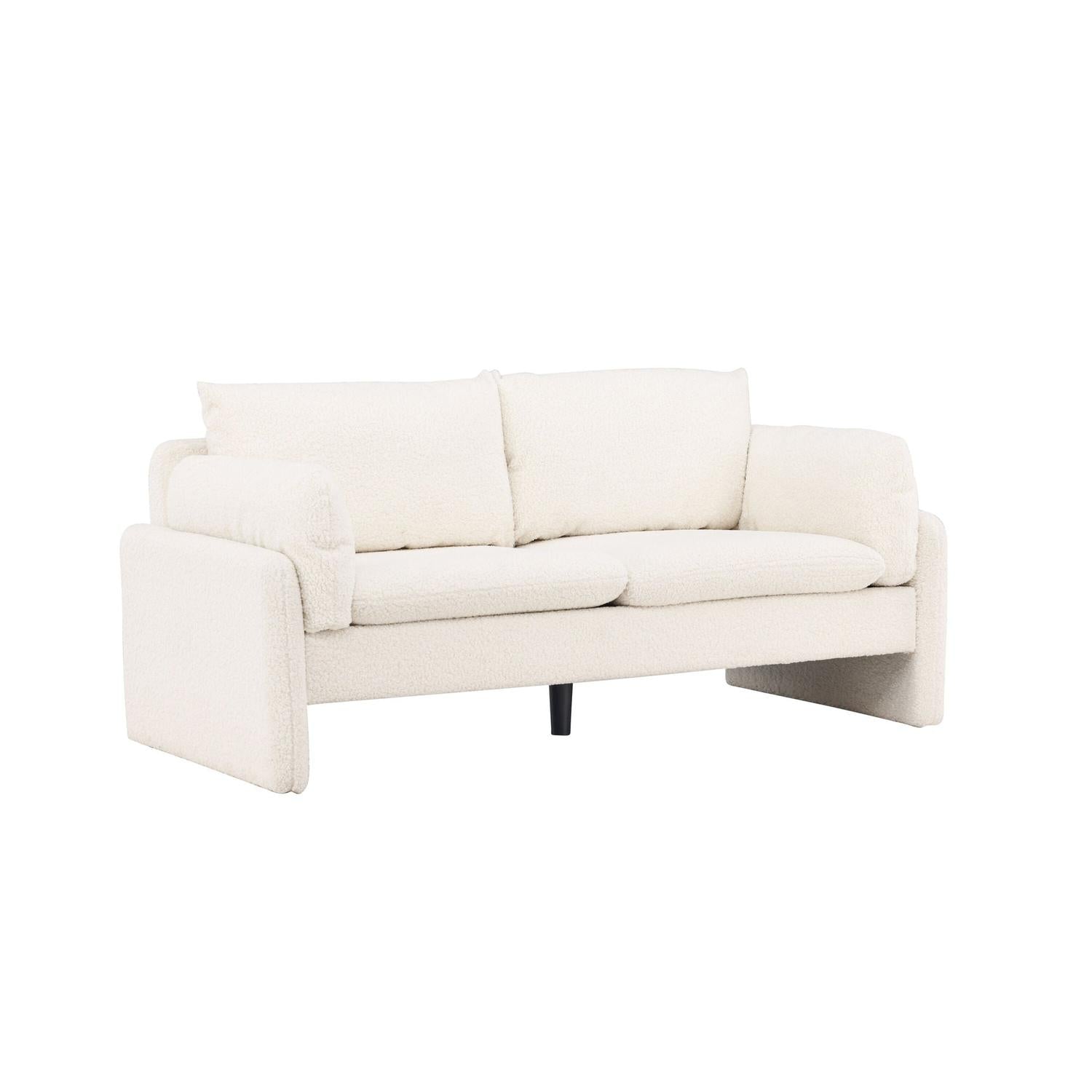 2-Sitzer Sofa Vindel aus Teddy Bouclé - Weiß-2-Sitzer Sofas-Venture Home-le canapé