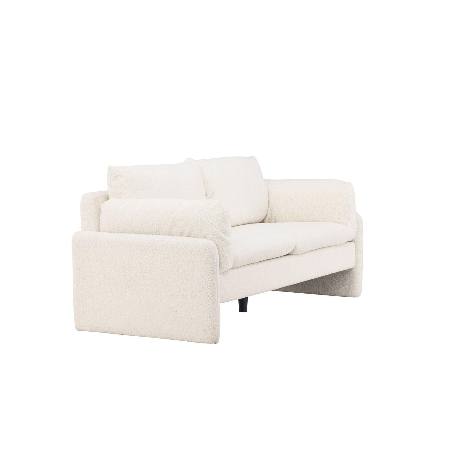 2-Sitzer Sofa Vindel aus Teddy Bouclé - Weiß-2-Sitzer Sofas-Venture Home-le canapé