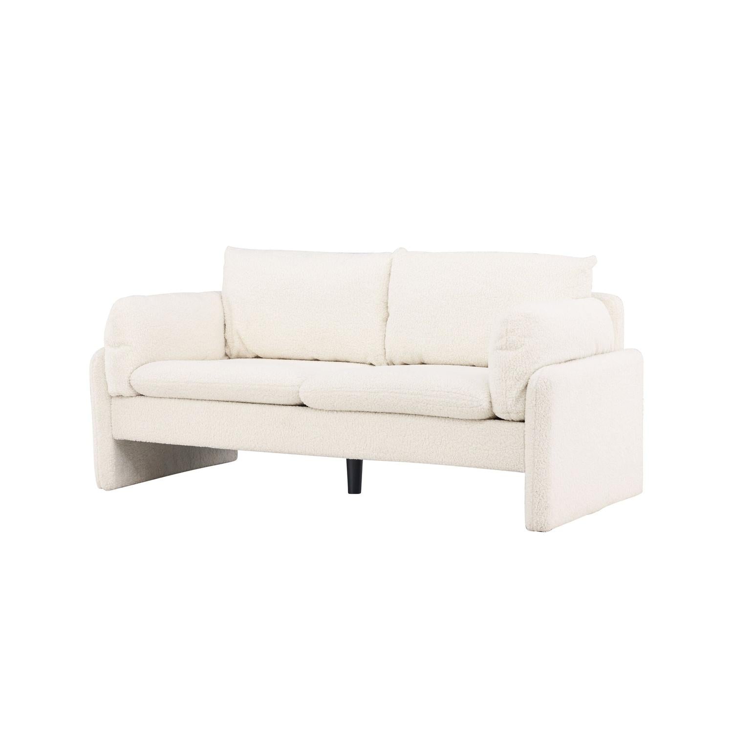 2-Sitzer Sofa Vindel aus Teddy Bouclé - Weiß-2-Sitzer Sofas-Venture Home-le canapé