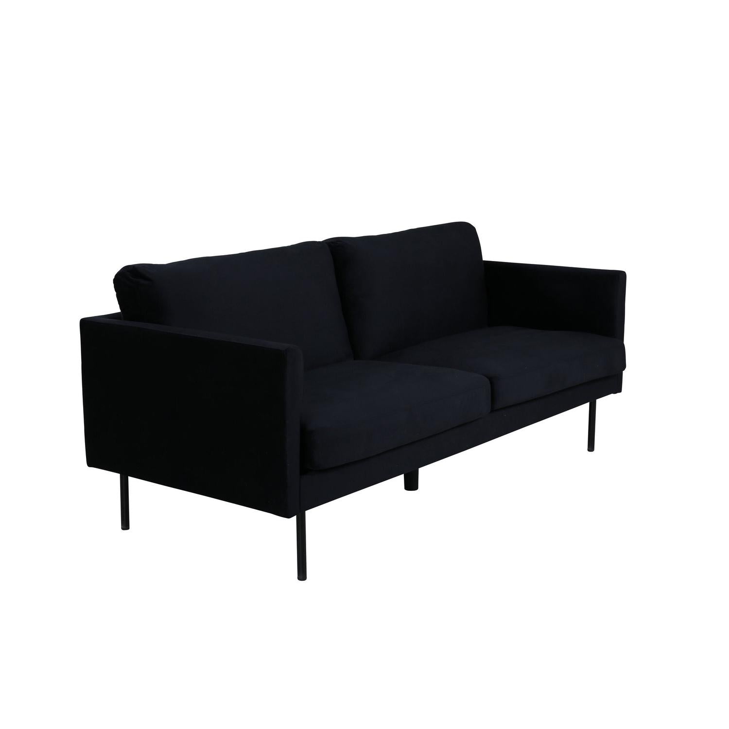 2-Sitzer Sofa Zoom aus Samt- Schwarz-2-Sitzer Sofas-Venture Home-le canapé