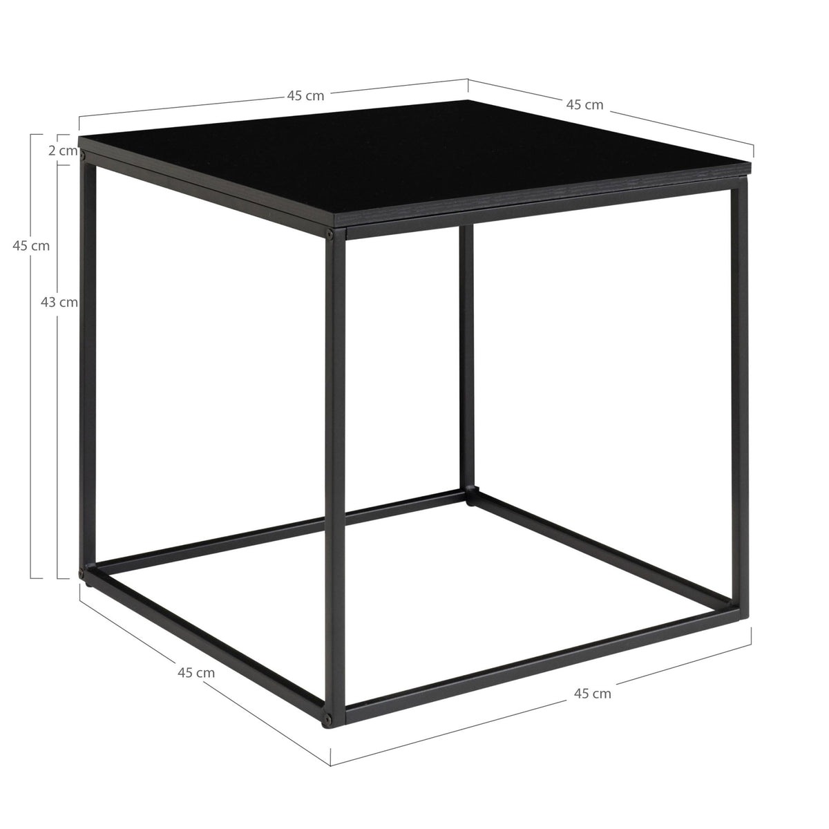 Beistelltisch Vita 45cm aus Metall - Schwarz