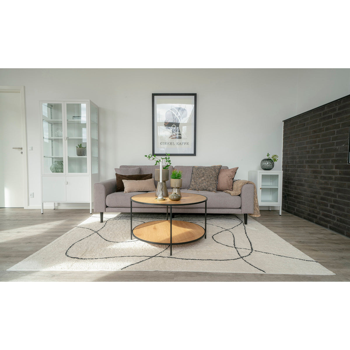 Couchtisch Vita Ø80cm aus Metall - Beige