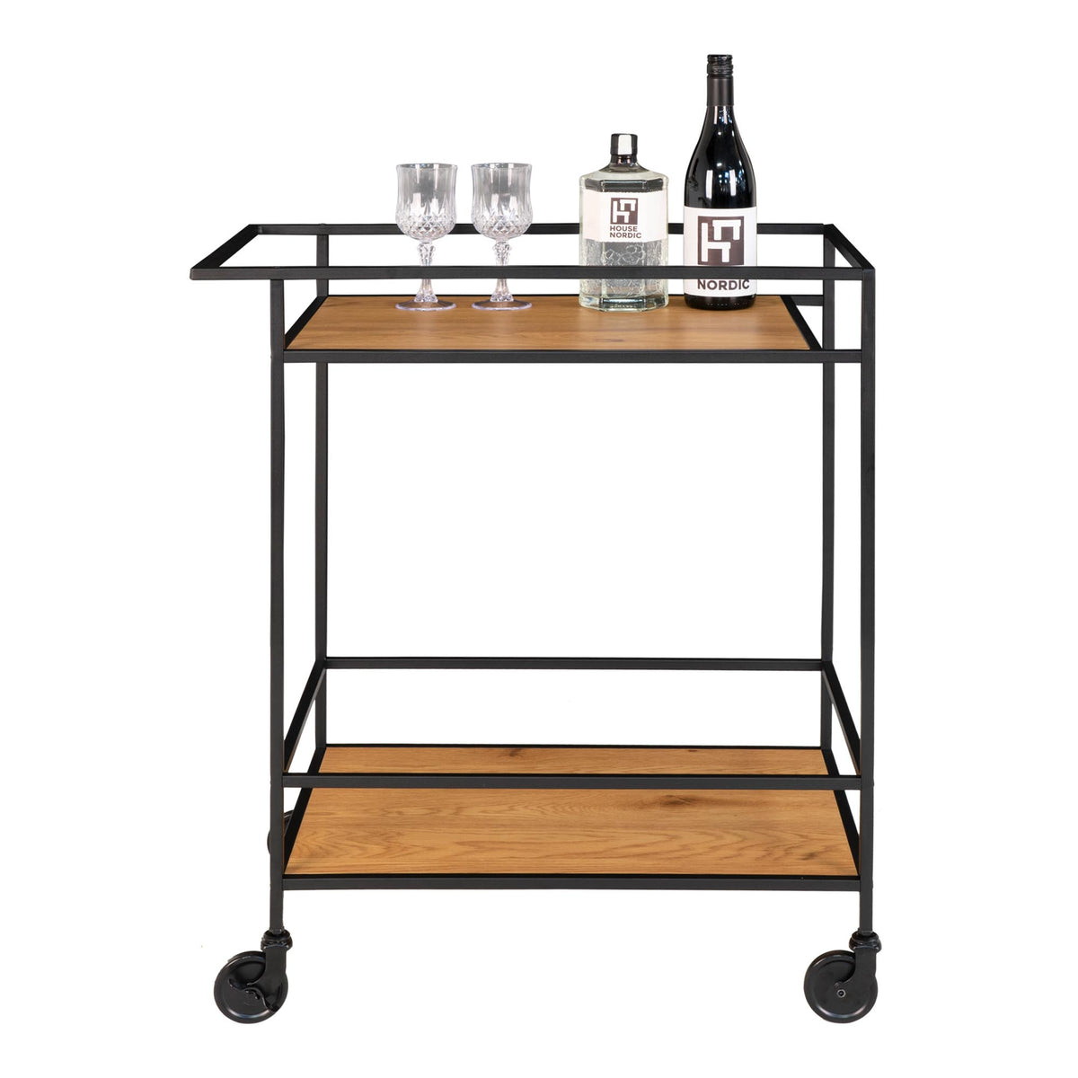 Serviertisch Vita 79cm aus Metall - Eichenoptik
