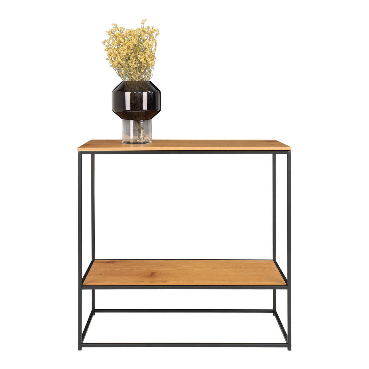 Konsolentisch Vita 80cm aus Metall - Eichenoptik