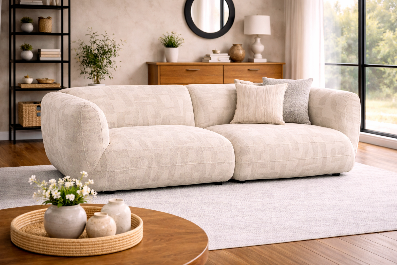 2,5-Sitzer Sofa Amsterdam - White Glyphs-2,5-Sitzer Sofas-Pole To Pole-le canapé