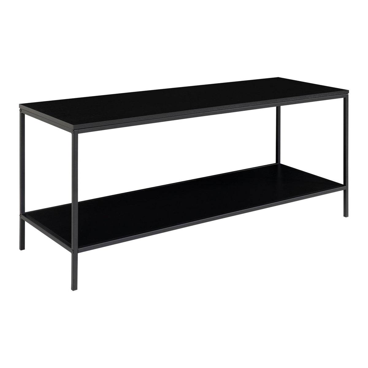 TV-Lowboard Vita 100cm aus Metall mit 2 Ablageböden - Schwarz