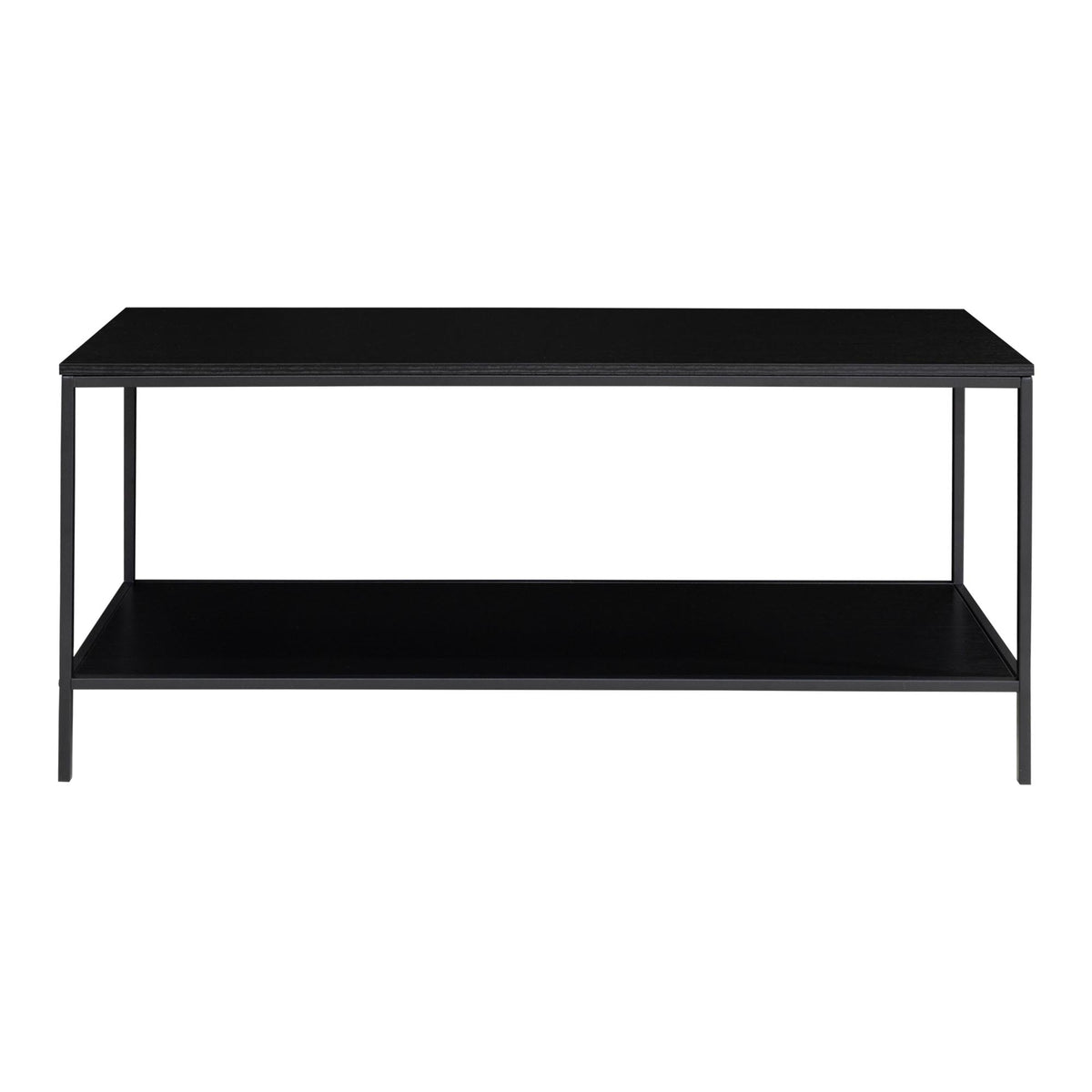 TV-Lowboard Vita 100cm aus Metall mit 2 Ablageböden - Schwarz