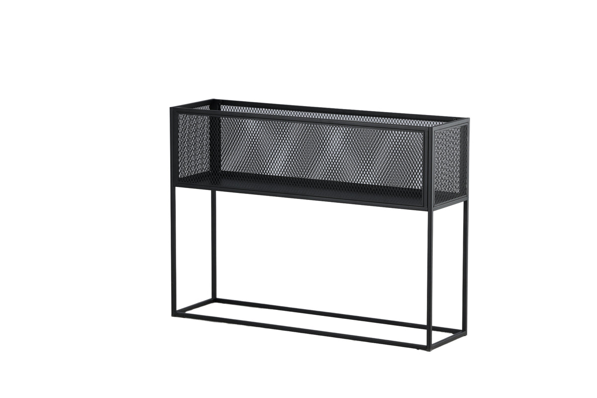 Regal Netz 110cm aus Metall mit Gitteroptik - Schwarz - Venture Home - le canapé