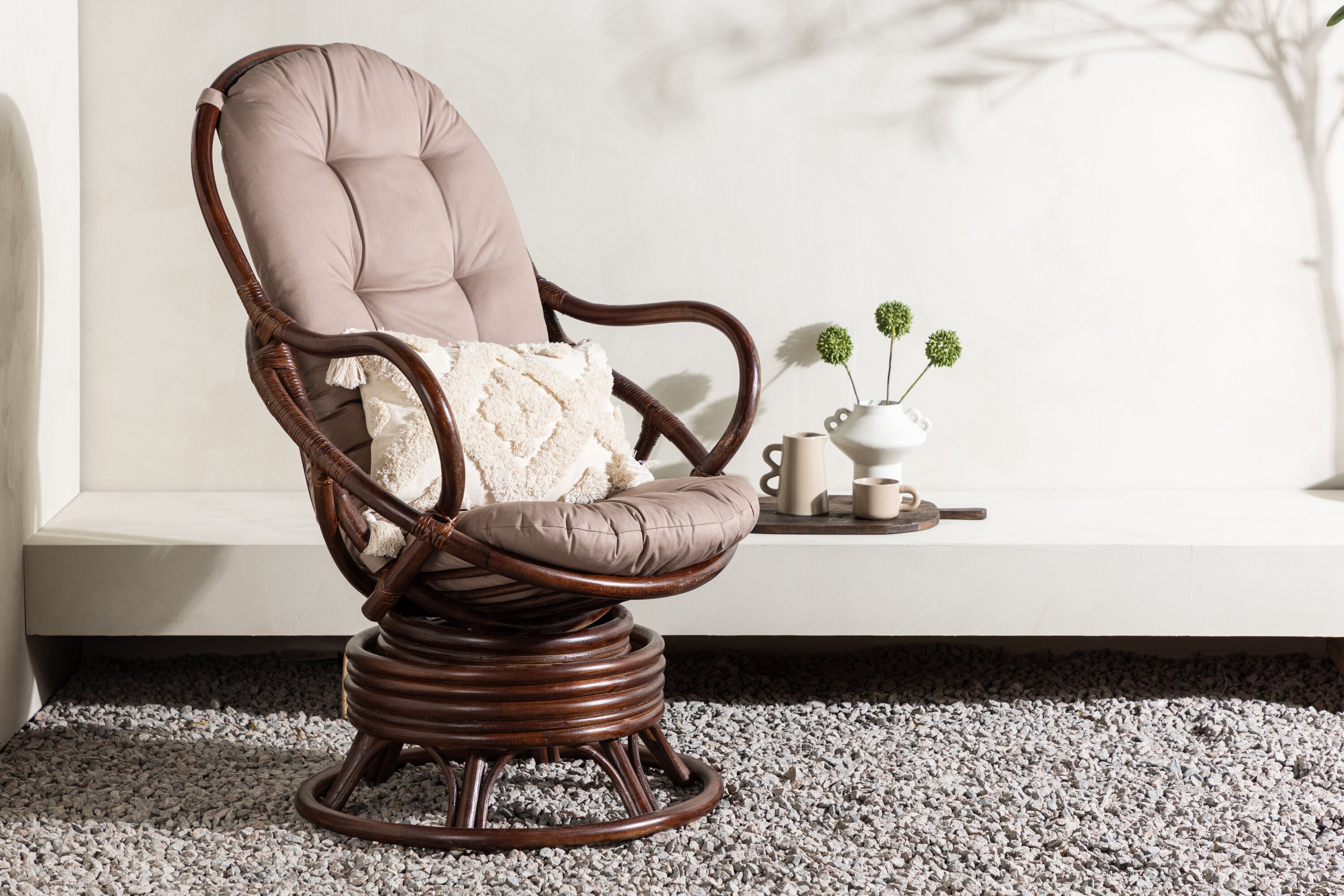 Loungesessel Swing aus Rattan - Dunkelbraun - Venture Home - le canapé