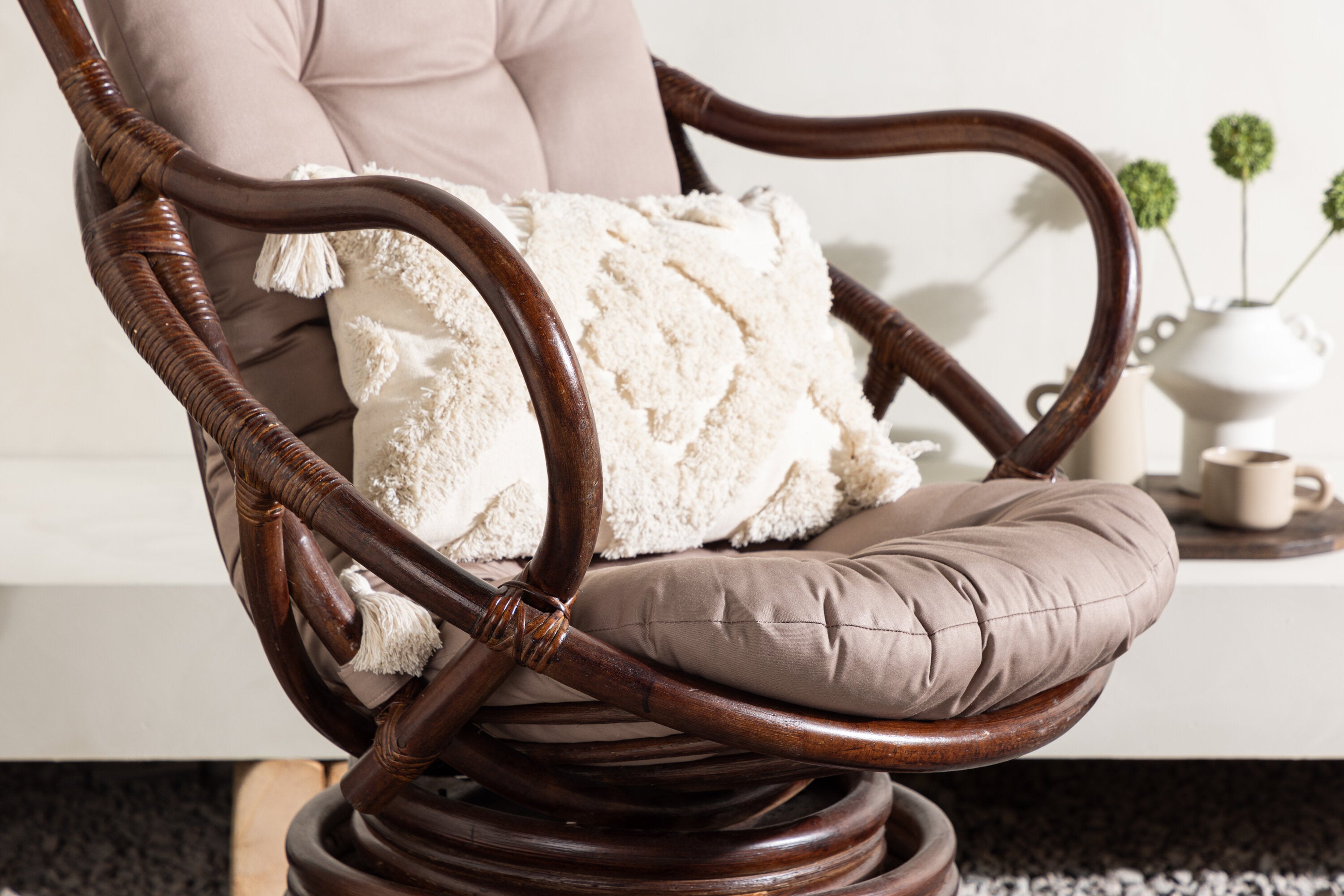 Loungesessel Swing aus Rattan - Dunkelbraun - Venture Home - le canapé