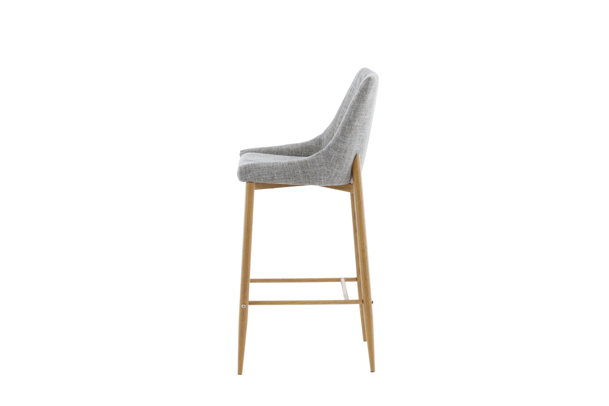 2er-Set Barhocker Plaza mit Fußstütze - Hellgrau - Venture Home - le canapé