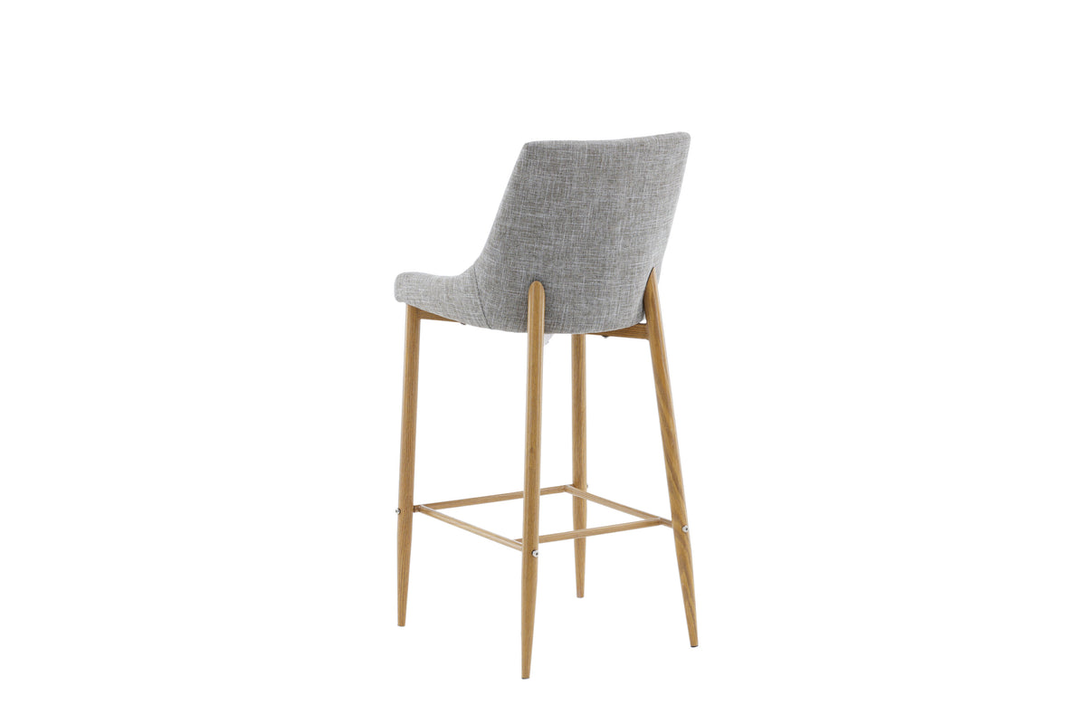 2er-Set Barhocker Plaza mit Fußstütze - Hellgrau - Venture Home - le canapé