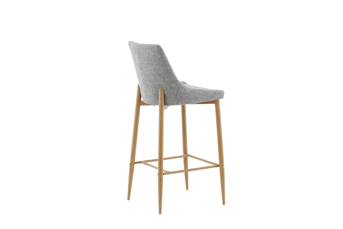 2er-Set Barhocker Plaza mit Fußstütze - Hellgrau - Venture Home - le canapé