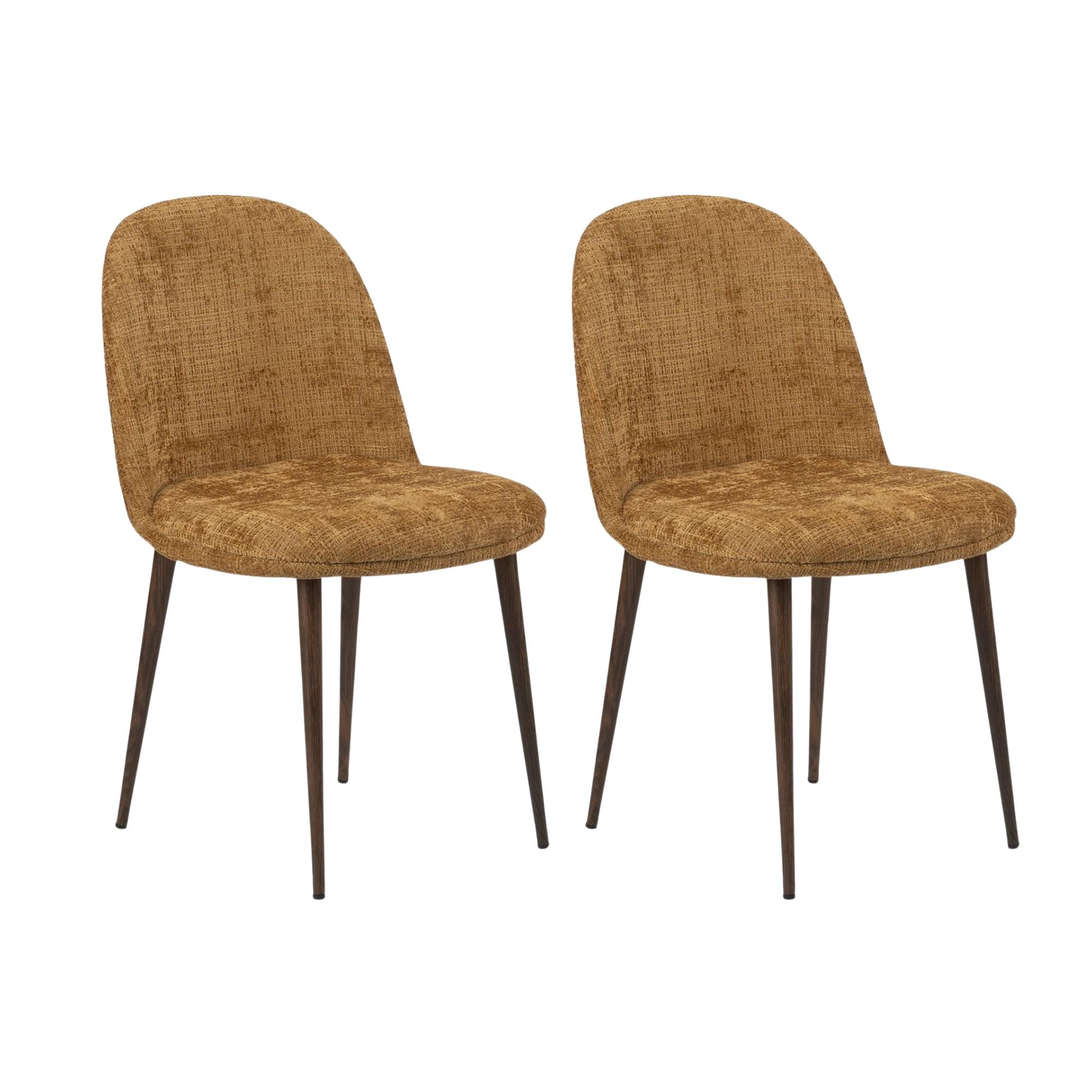 2er-Set Polsterstühle Egg - Gold