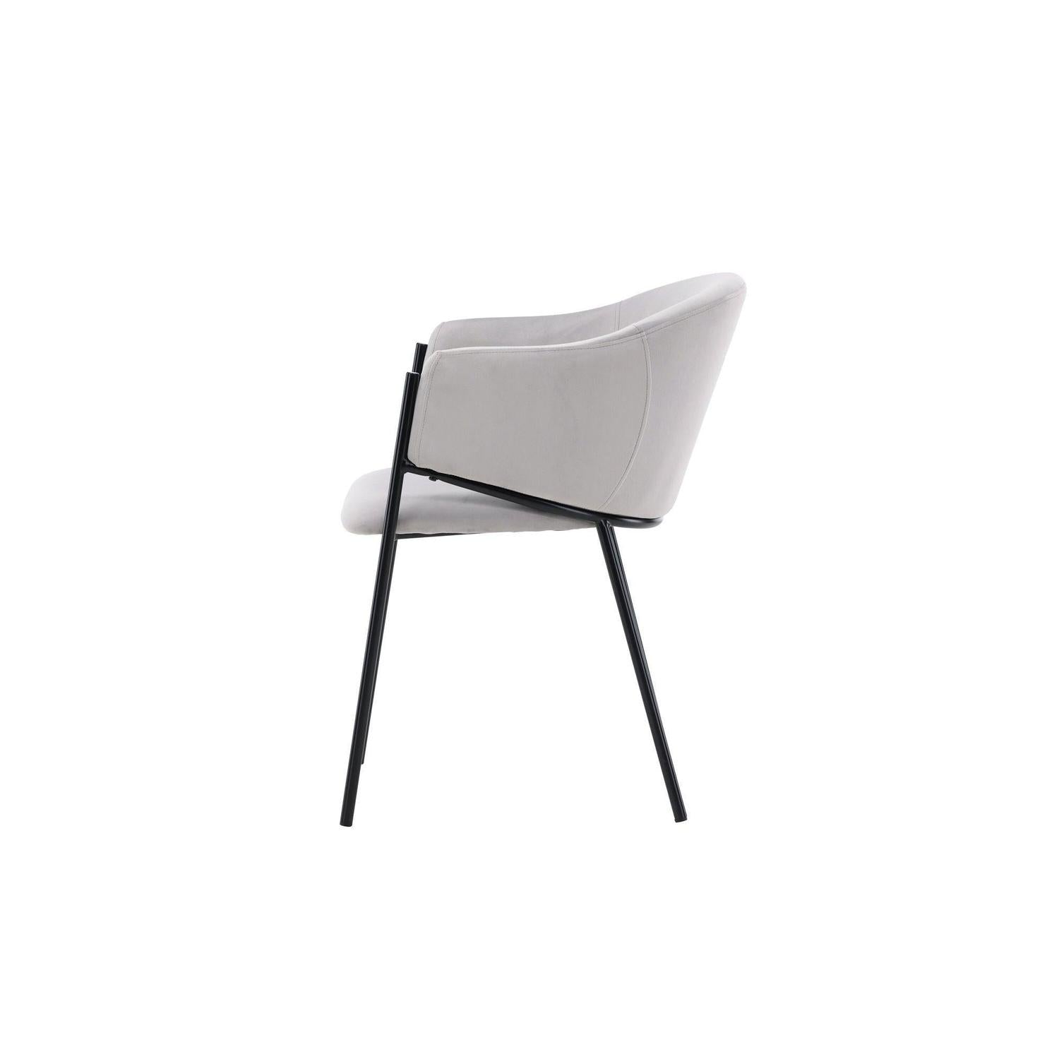 2er-Set Armlehnenstühle Evelina aus Samt - Hellgrau-Armlehnenstuhl-Venture Home-le canapé