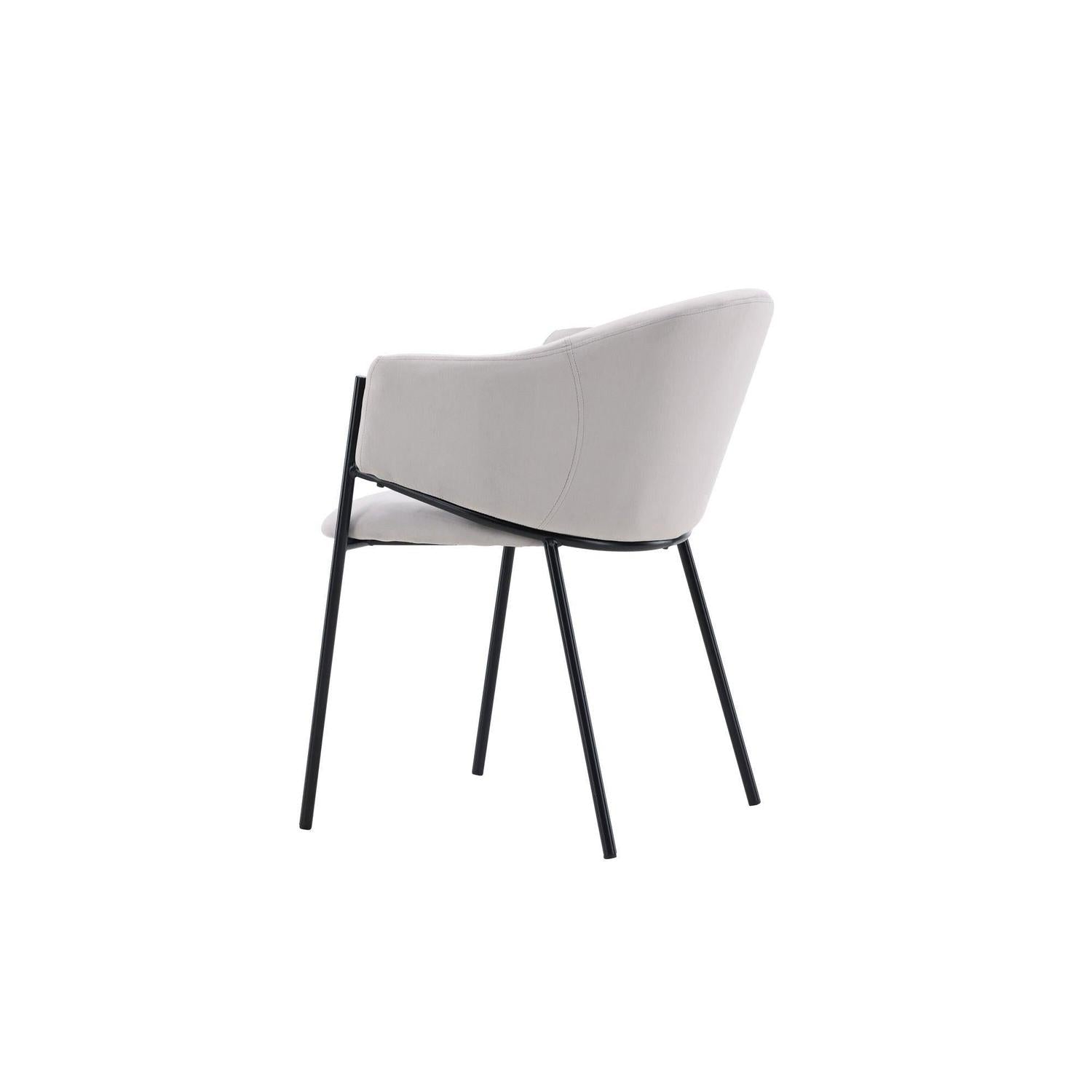 2er-Set Armlehnenstühle Evelina aus Samt - Hellgrau-Armlehnenstuhl-Venture Home-le canapé