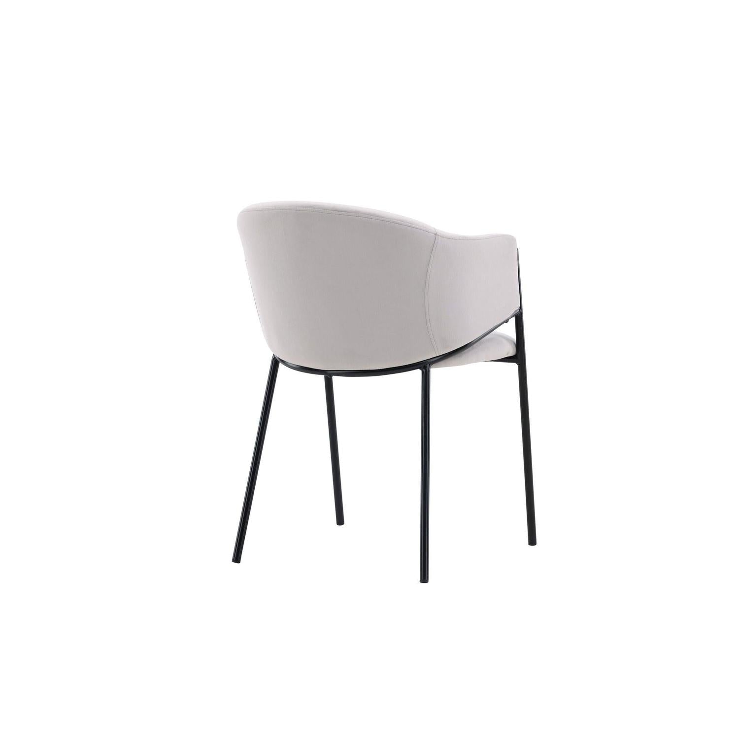 2er-Set Armlehnenstühle Evelina aus Samt - Hellgrau-Armlehnenstuhl-Venture Home-le canapé