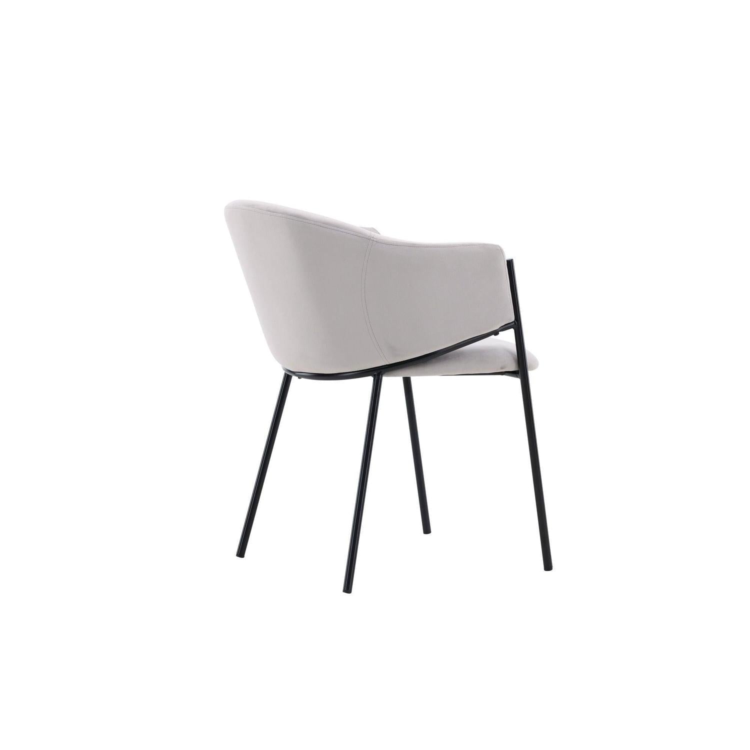 2er-Set Armlehnenstühle Evelina aus Samt - Hellgrau-Armlehnenstuhl-Venture Home-le canapé