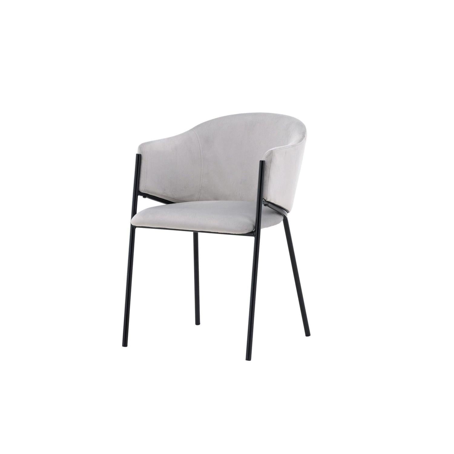 2er-Set Armlehnenstühle Evelina aus Samt - Hellgrau-Armlehnenstuhl-Venture Home-le canapé