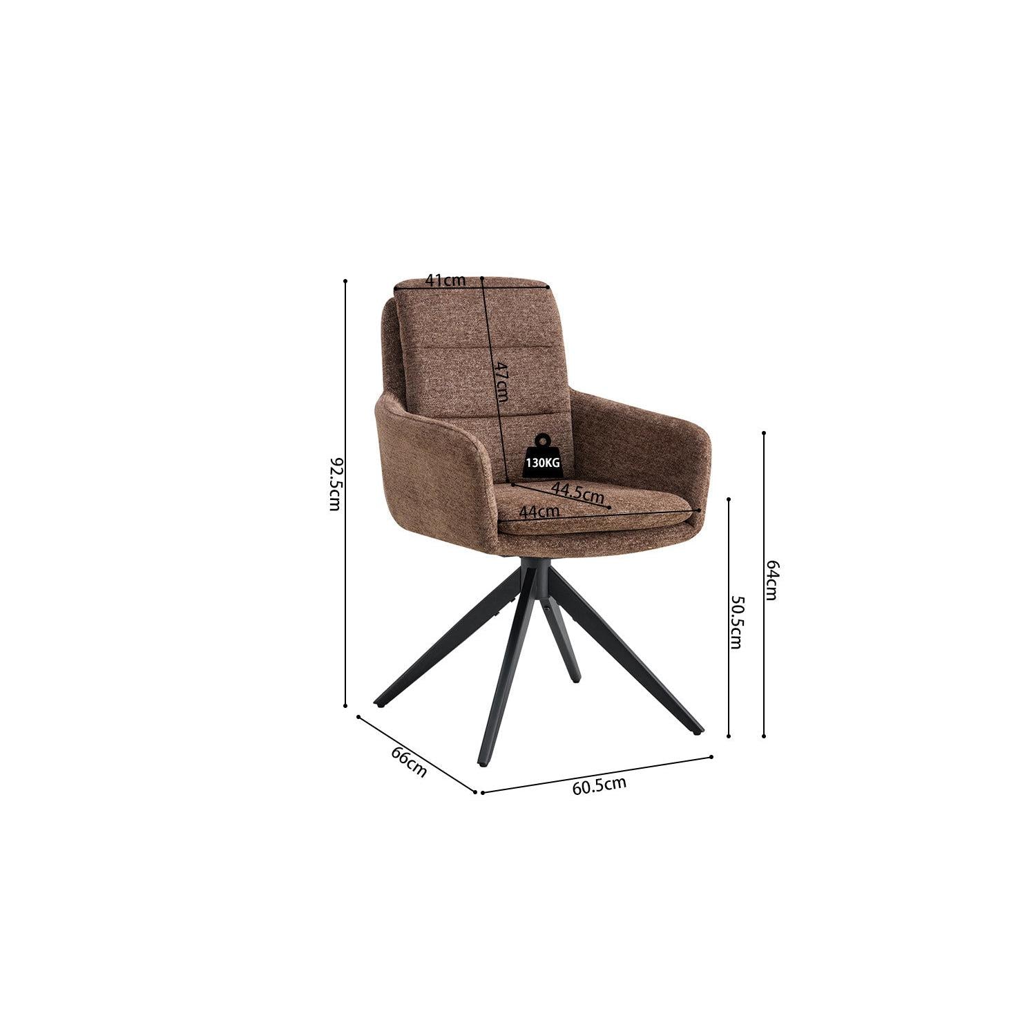 2er-Set Armlehnenstühle Lisold drehbar - Braun-Armlehnenstuhl-Rousseau-le canapé