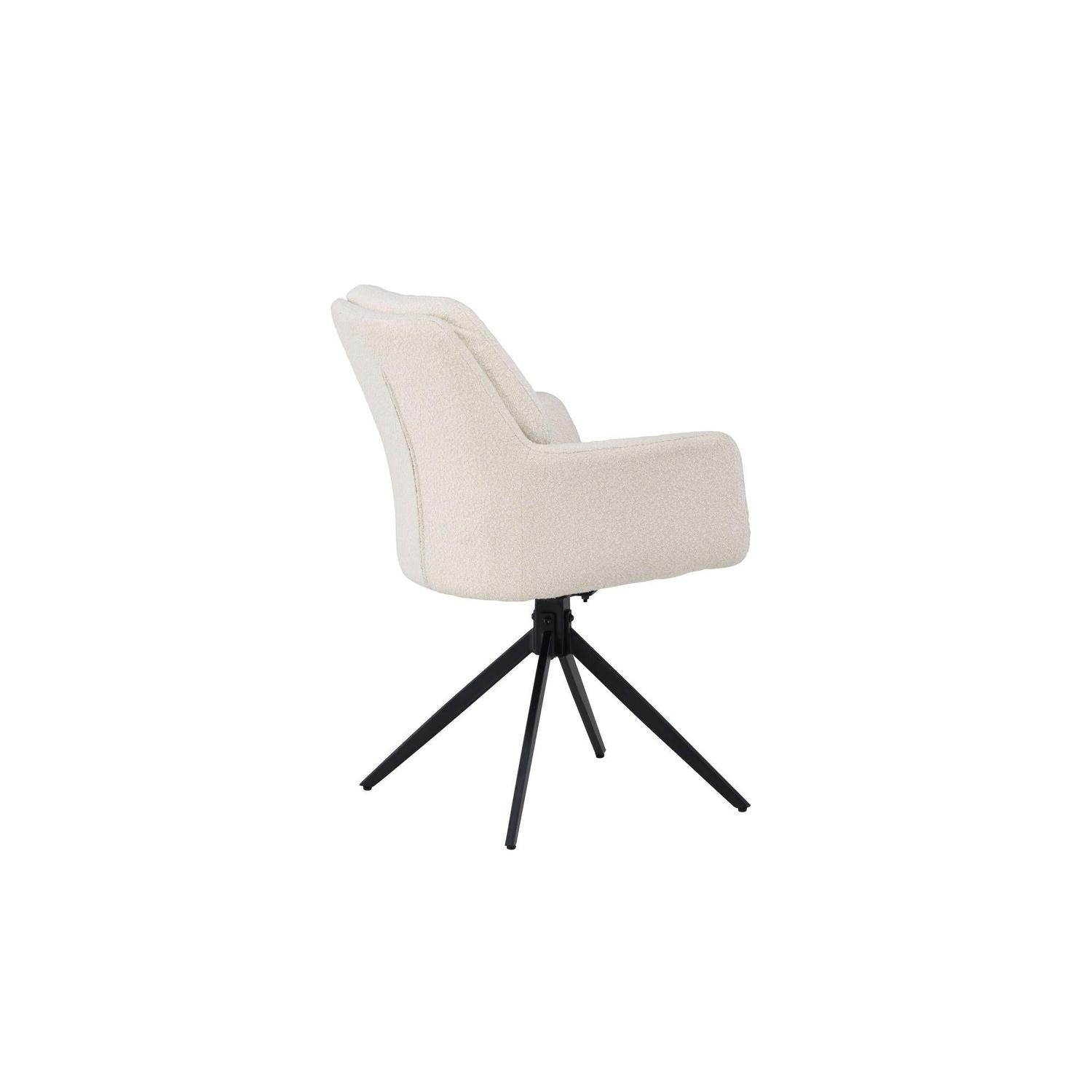 2er-Set Armlehnenstühle Manchi drehbar aus Teddy Bouclé - Weiß-Armlehnenstuhl-Venture Home-le canapé