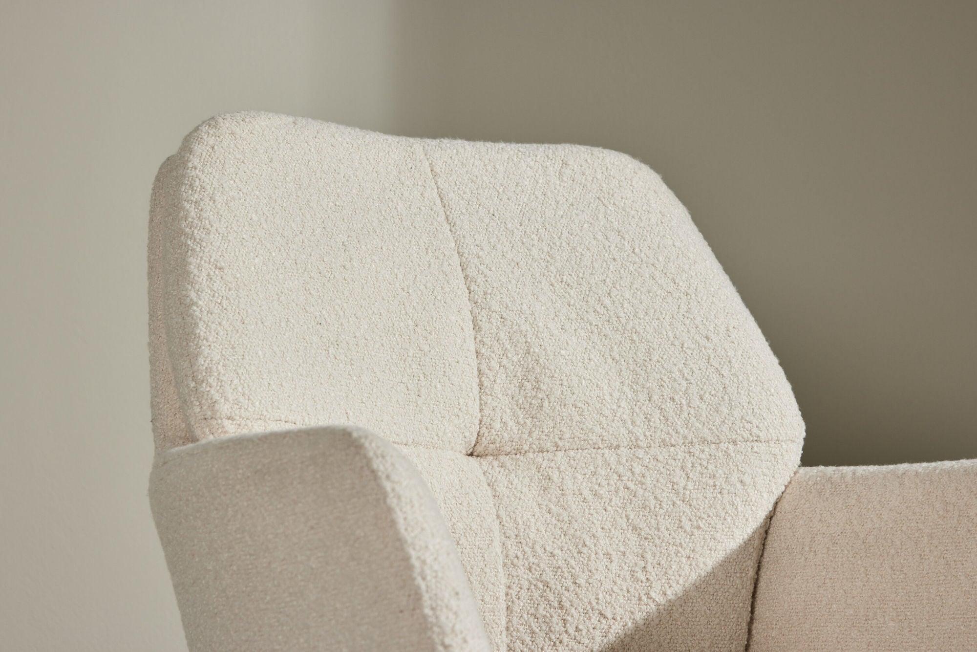 2er-Set Armlehnenstühle Manchi drehbar aus Teddy Bouclé - Weiß-Armlehnenstuhl-Venture Home-le canapé