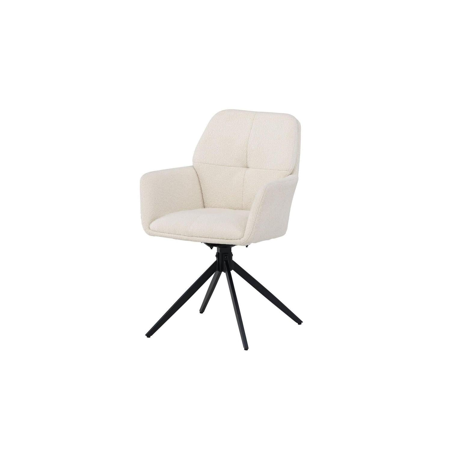 2er-Set Armlehnenstühle Manchi mit Drehfunktion - Weiß-Armlehnenstuhl-Venture Home-le canapé