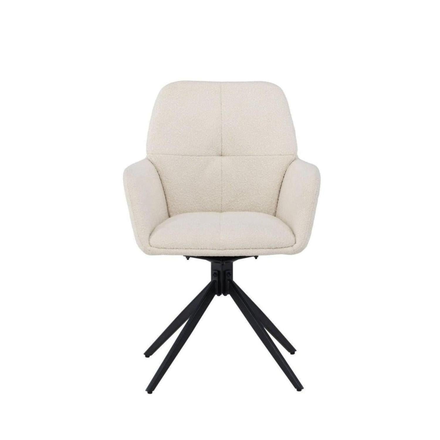 2er-Set Armlehnenstühle Manchi mit Drehfunktion - Weiß-Armlehnenstuhl-Venture Home-le canapé