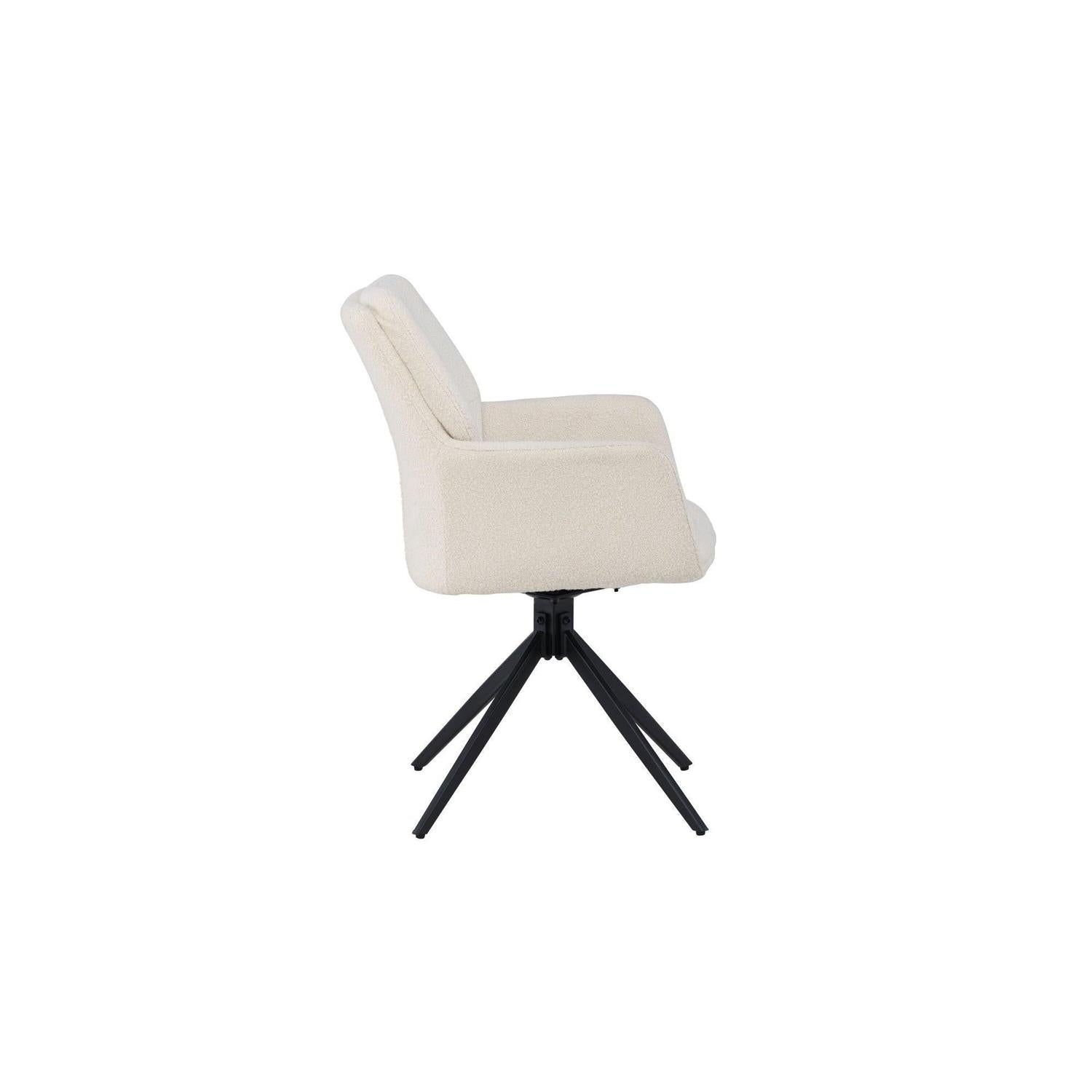 2er-Set Armlehnenstühle Manchi mit Drehfunktion - Weiß-Armlehnenstuhl-Venture Home-le canapé