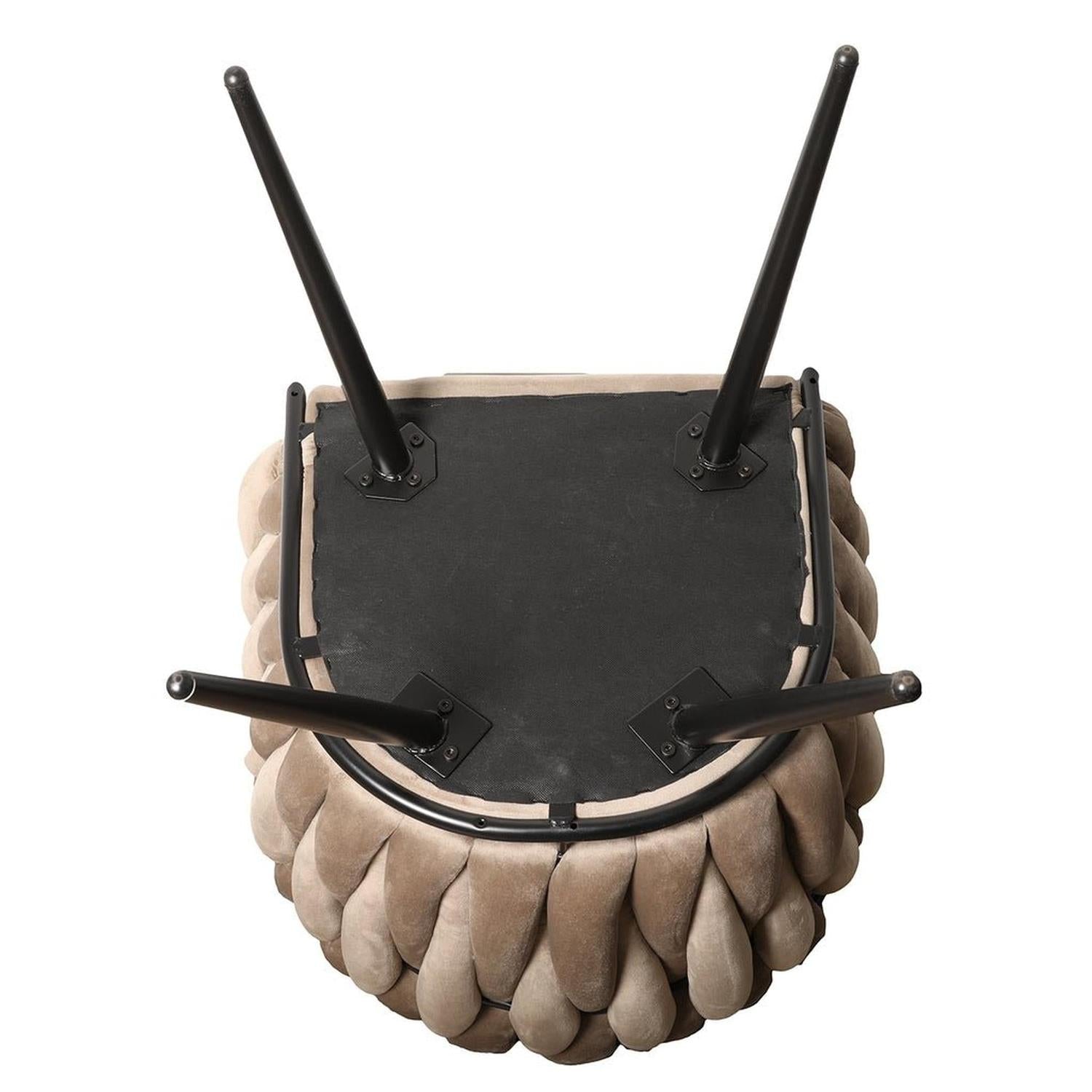 2er-Set Armlehnenstühle Wave aus Samt - Sandweiß-Armlehnenstühle-Pole to Pole-le canapé