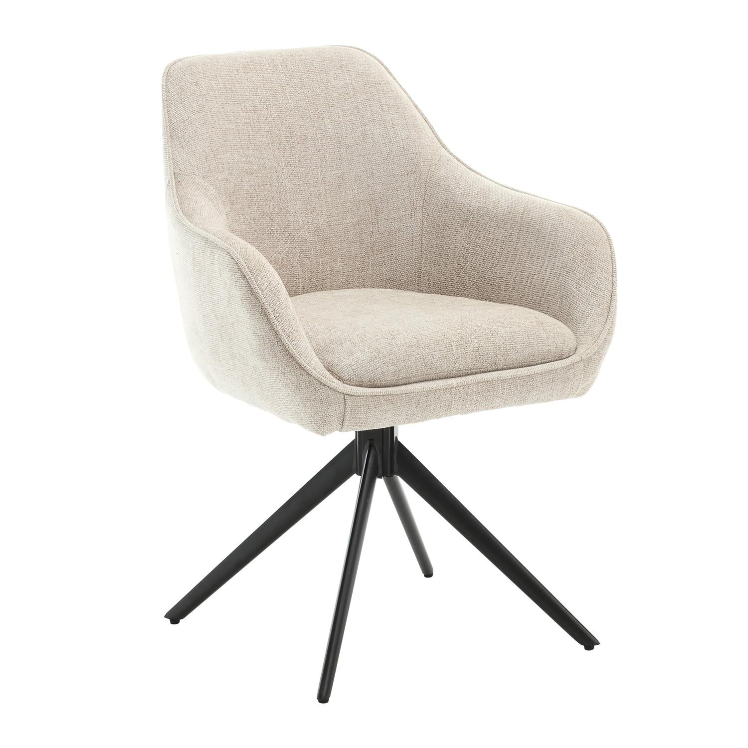 2er-Set Armlehnstühle Thomas drehbar - Beige-Armlehnenstühle-Livingfurn-le canapé