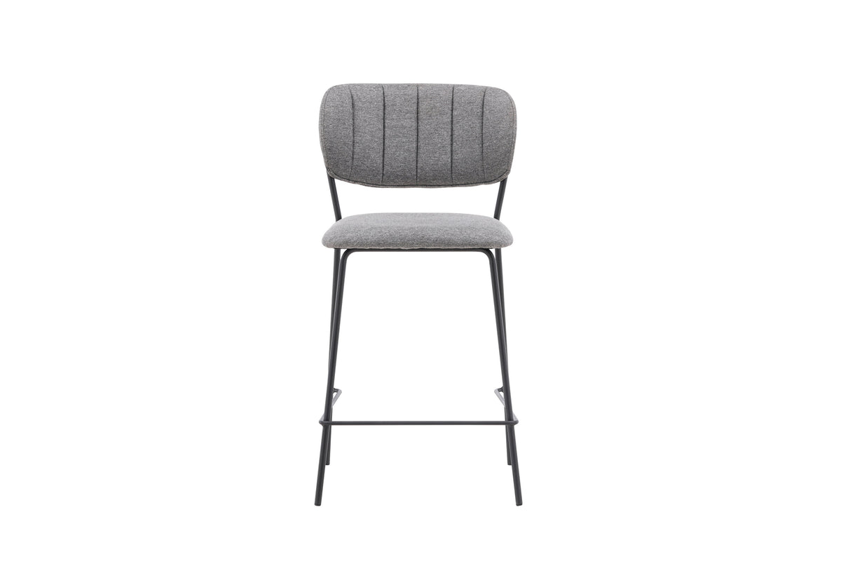 2er-Set Barhocker Bell mit Fußstütze - Grau-Barhocker-Venture Home-le canapé