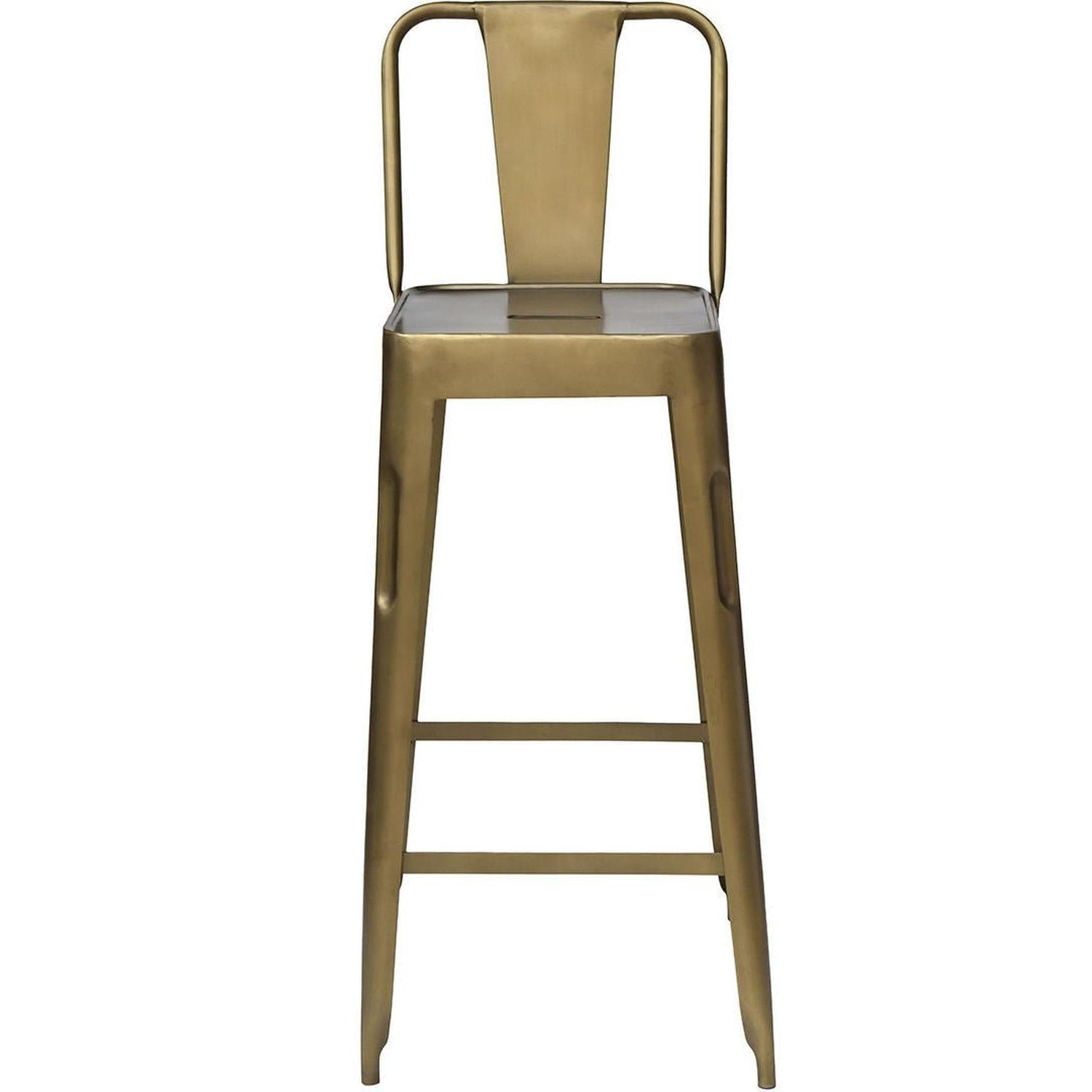 2er-Set Barhocker Copenhagen aus Eisen - Antikmessing glänzend-Barhocker-Trademark Living-le canapé