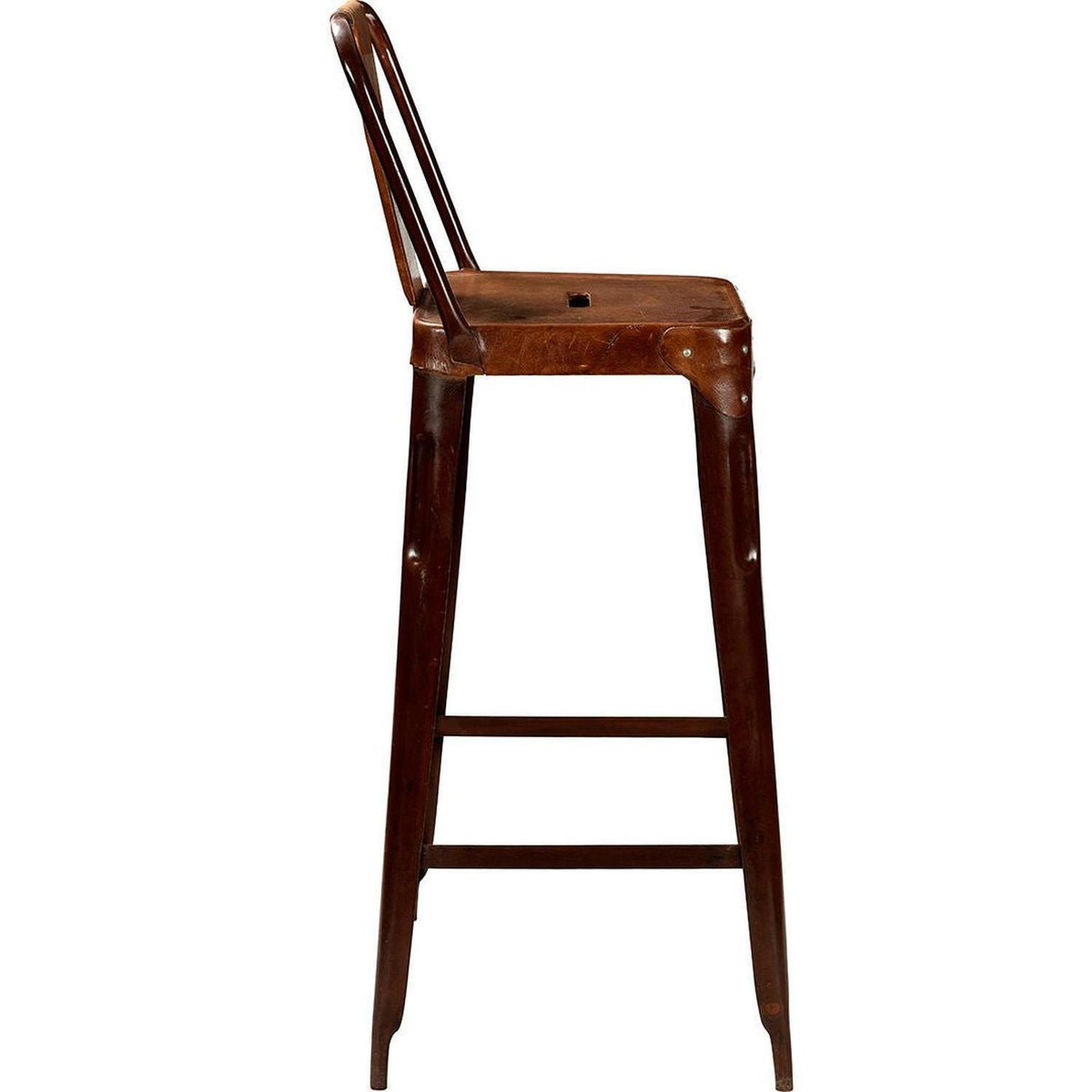 2er-Set Barhocker Copenhagen aus Eisen mit Ledersitz- Braun-Barhocker-Trademark Living-le canapé