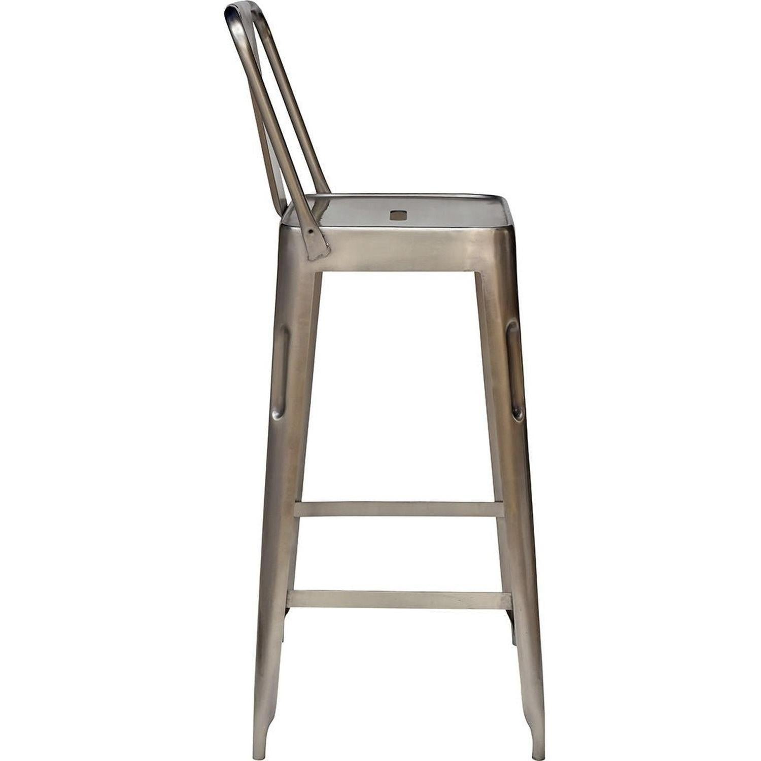 2er-Set Barhocker Copenhagen aus Eisen - Silber glänzend-Barhocker-Trademark Living-le canapé