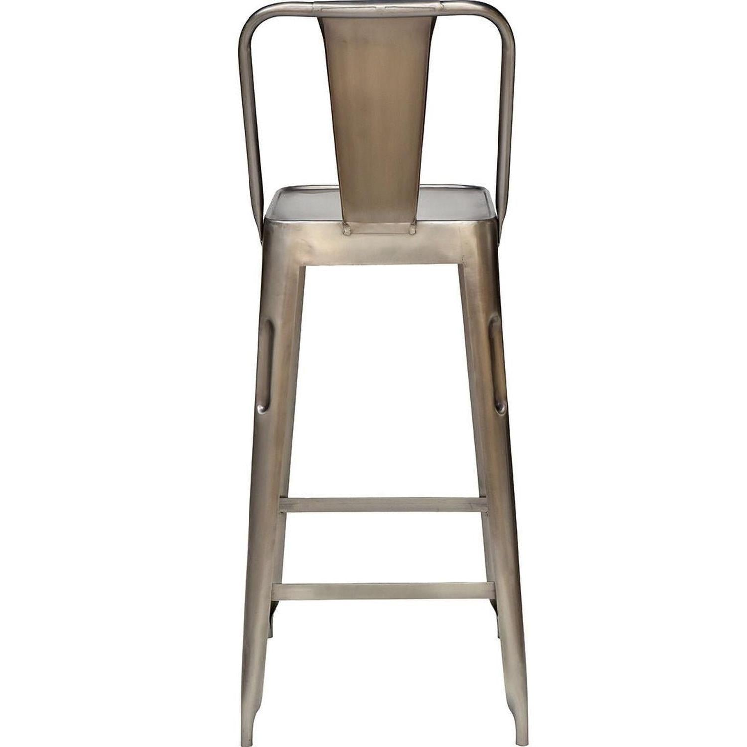 2er-Set Barhocker Copenhagen aus Eisen - Silber glänzend-Barhocker-Trademark Living-le canapé