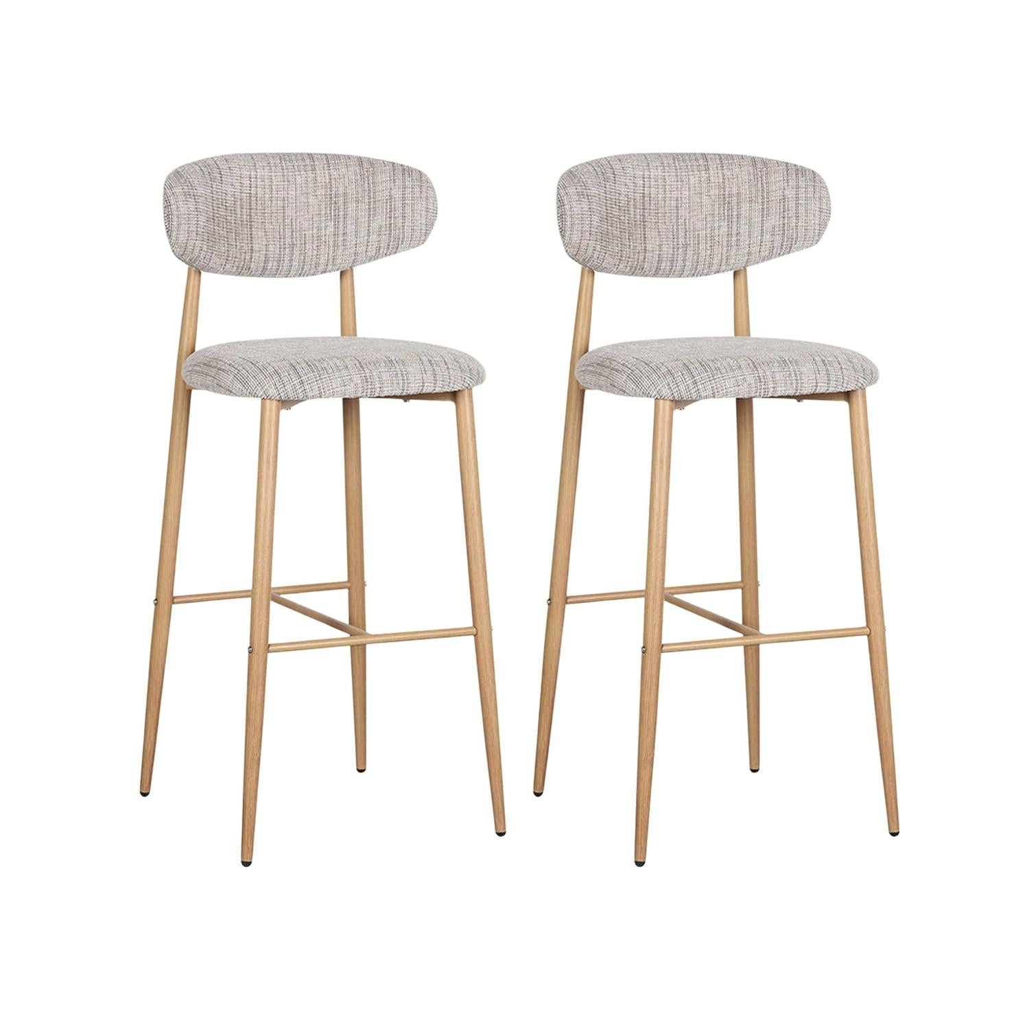2er-Set Barhocker Japandi - Grau-Barhocker-Pole to Pole-le canapé