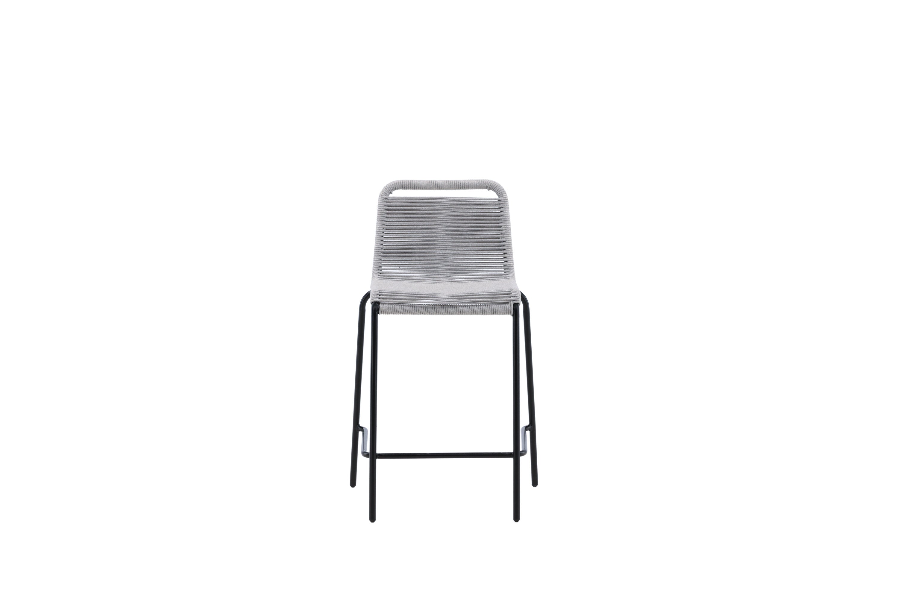 2er-Set Barhocker Lindos aus Seil - Grau-Outdoor Stühle-Venture Home-le canapé