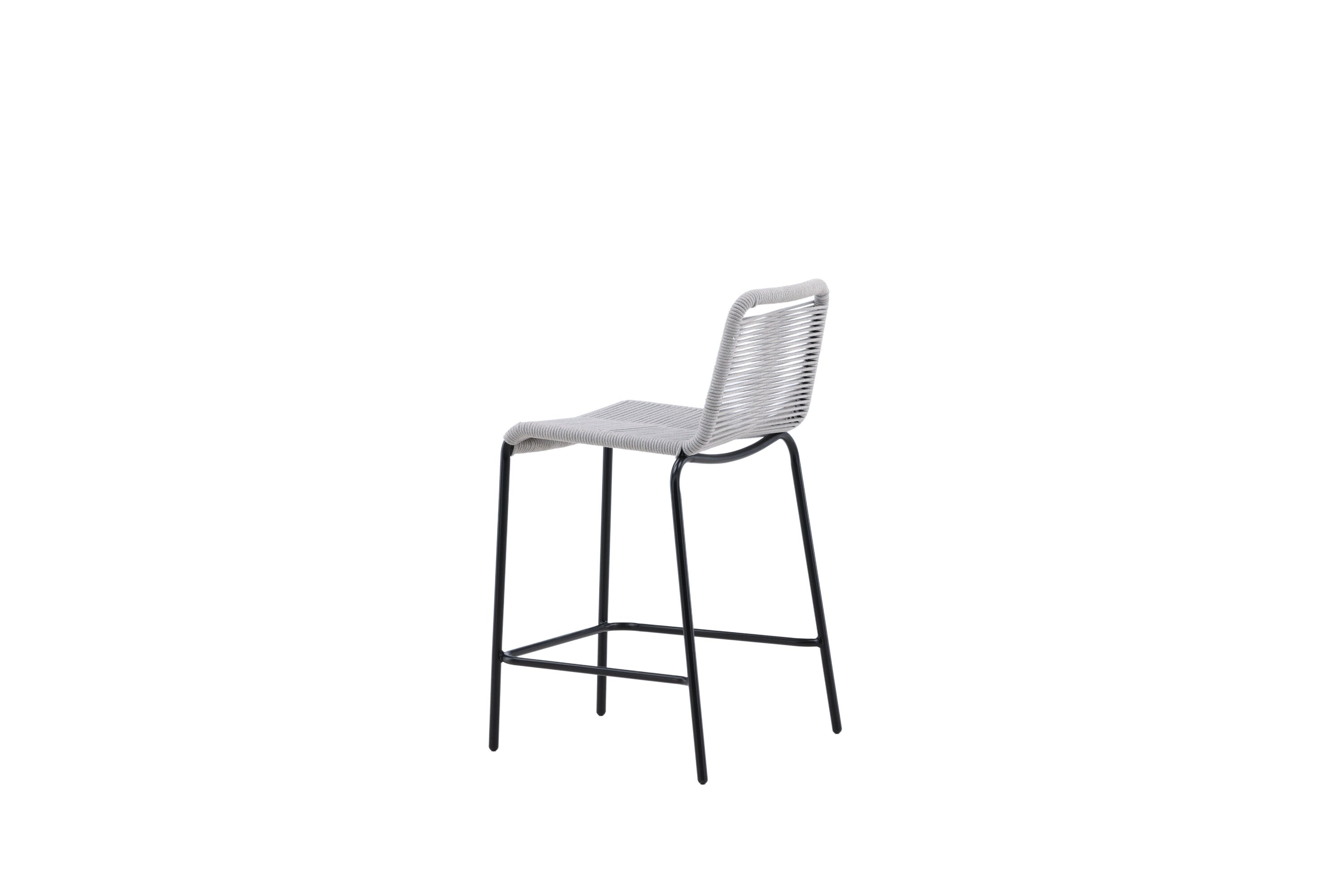 2er-Set Barhocker Lindos aus Seil - Grau-Outdoor Stühle-Venture Home-le canapé