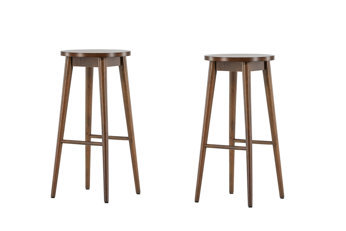 2er-Set Barhocker Mollösand aus Massivholz mit Fußstütze - Mokka-Barhocker-Venture Home-le canapé